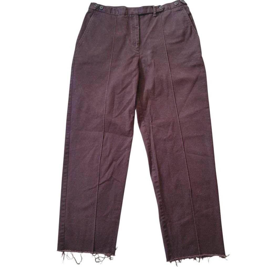 Lauren Ralph Lauren Lauren Ralph Lauren Women's Brown Fray Ankle Chino Pants 12 Size 34" / US 12 / IT 48 - 2 Thumbnail