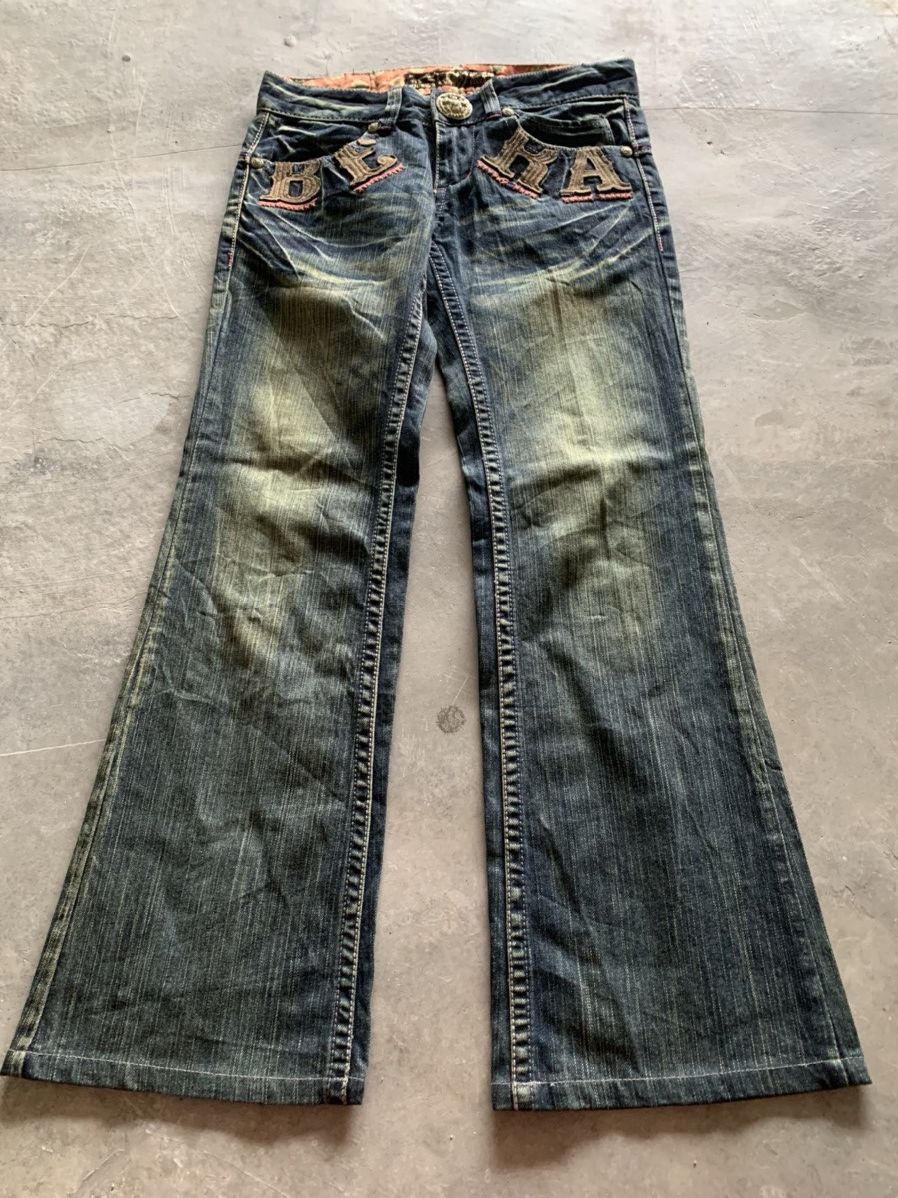 If Six Was Nine y2k rusty flare riobera jeans spellout embroidery hi-rise Size US 30 / EU 46 - 4 Thumbnail