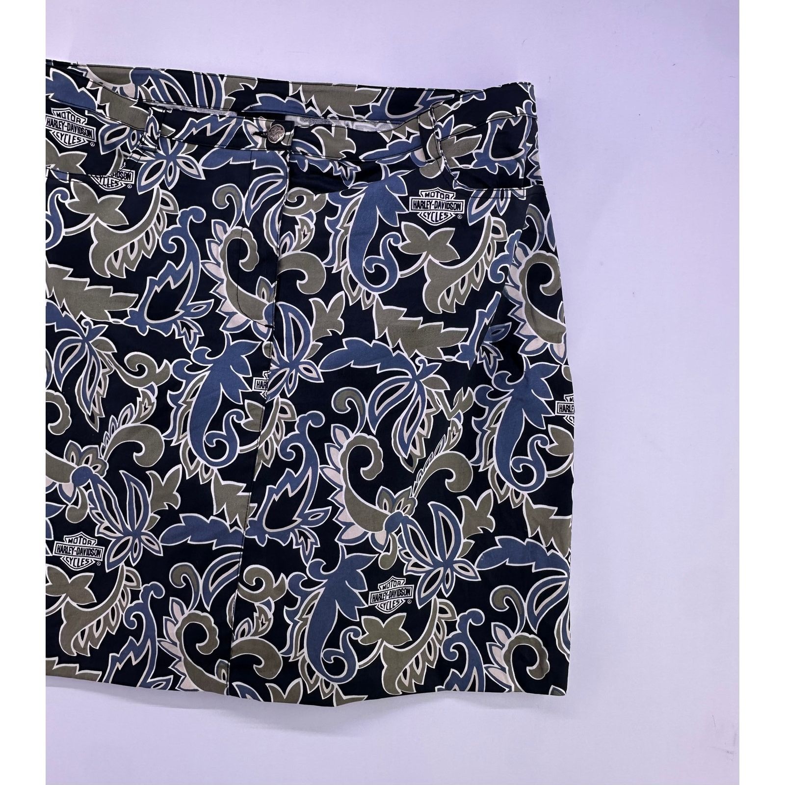 Harley Davidson Harley Davidson Skirt Tori Richard Size 10 Blue Tan Floral Size 32" / US 10 / IT 46 - 6 Thumbnail
