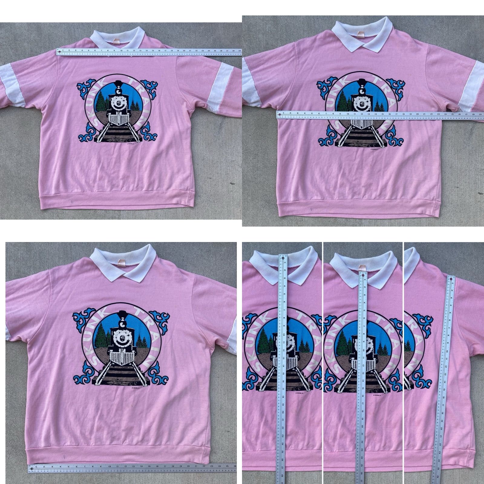 Pinko VINTAGE Western Shirt Line Pink Graphic Sweatshirt XL Men 80s 1980s Licensed Worn Size US XL / EU 56 / 4 - 11 Thumbnail