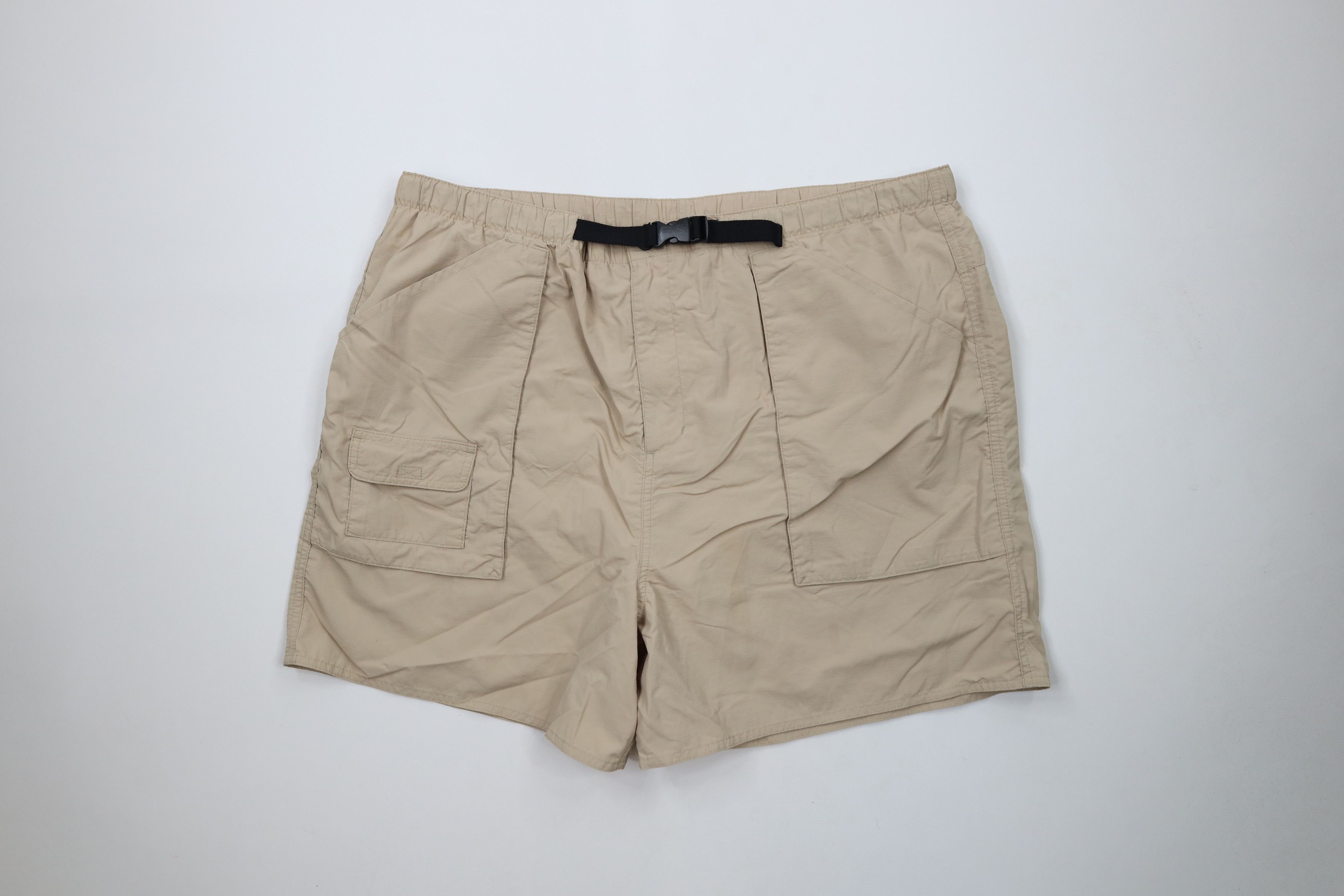 Lands' End × Vintage Vintage 90s Lands End Belted Big Pocket Lined Shorts Beige Size 38" / US 16 / IT 52 - 1 Thumbnail