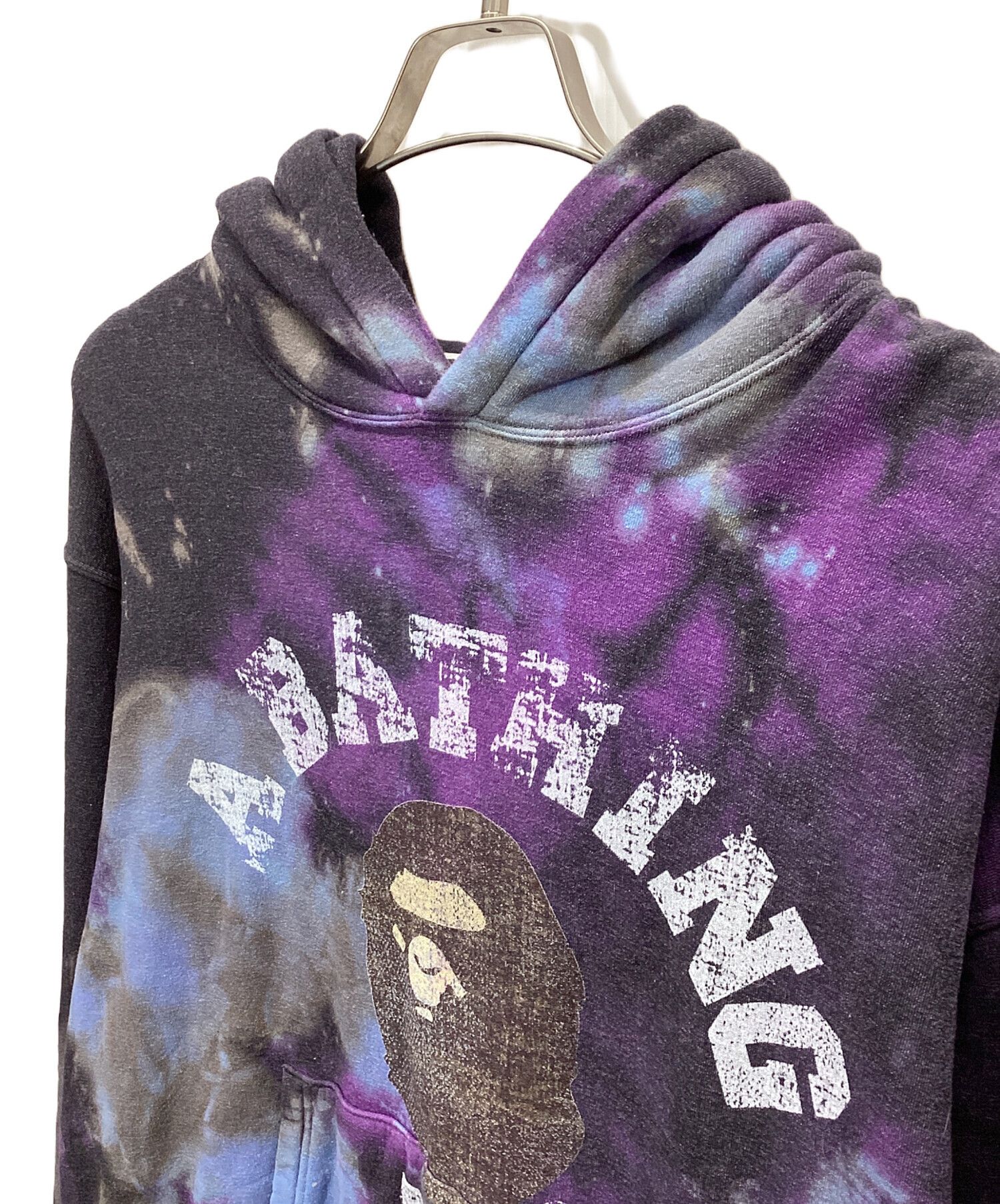 Bape A BATHING APE Logo Print Dye Pullover Hoodie Black M Size US M / EU 48-50 / 2 - 3 Thumbnail
