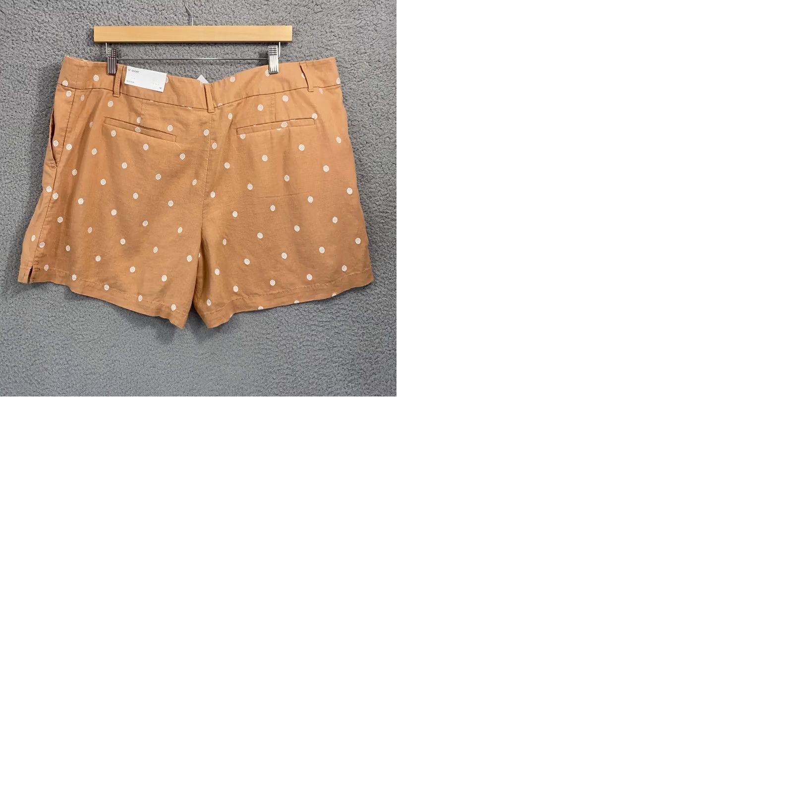 Loft LOFT Shorts Women 16 Brown Embroidered Polka Dots Linen Blend Bermuda 6" Short Size 38" / US 16 / IT 52 - 10 Thumbnail