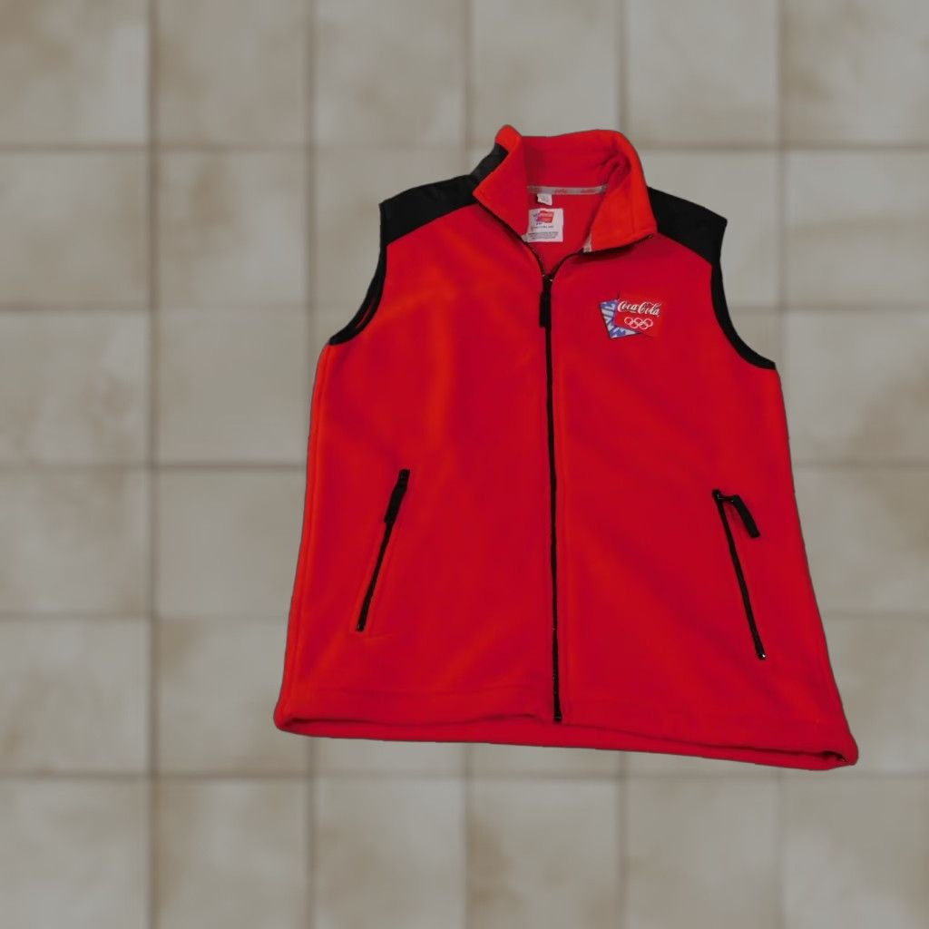 Vintage VINTAGE Coca-Cola Vest Mens Small Red Salt Lake 2002 Olympic Fleece Winter Games 90s Size US S / EU 44-46 / 1 - 1 Thumbnail
