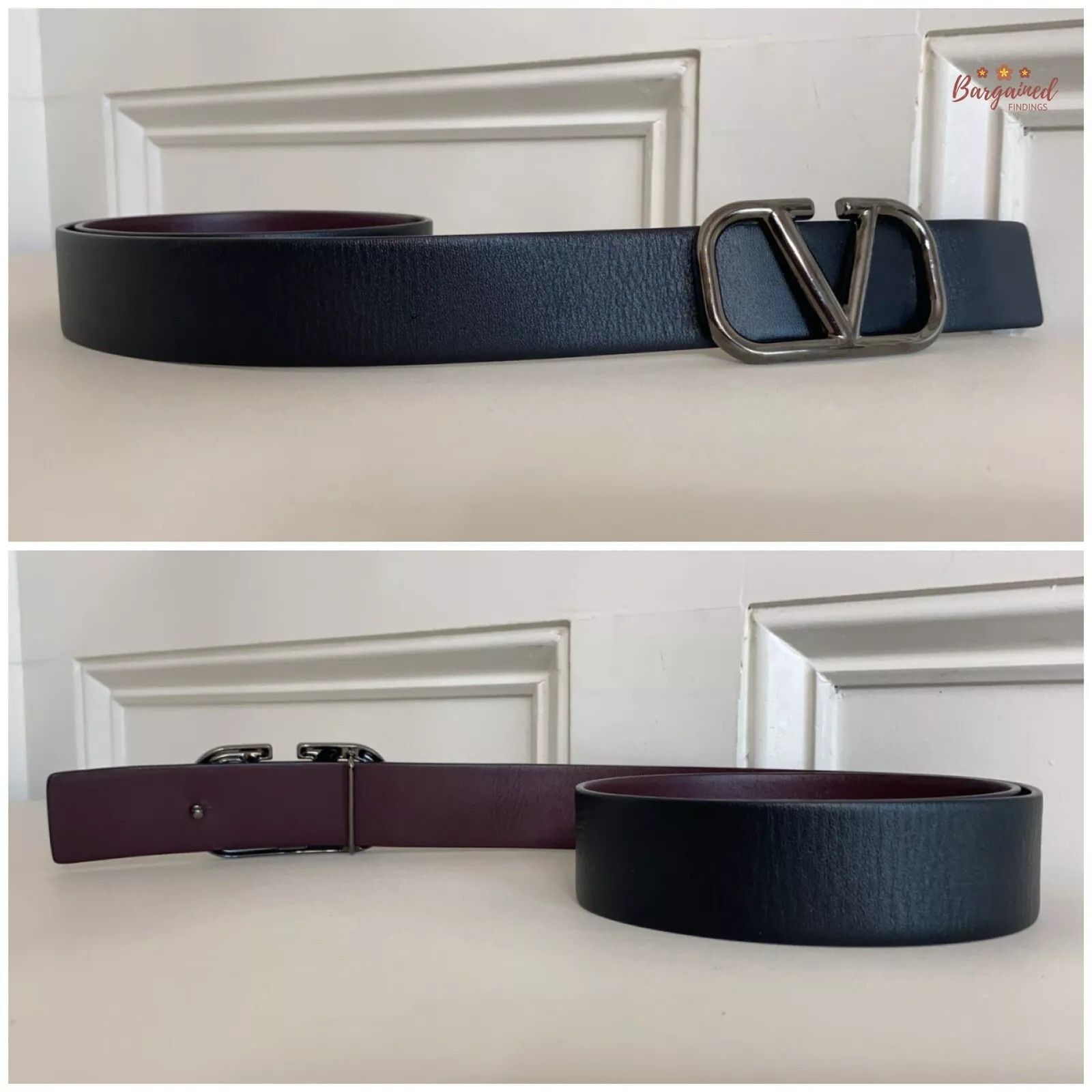 Valentino VALENTINO GARAVANI Chocolate Calfskin VLogo Signature Belt Size 28 - 6 Thumbnail