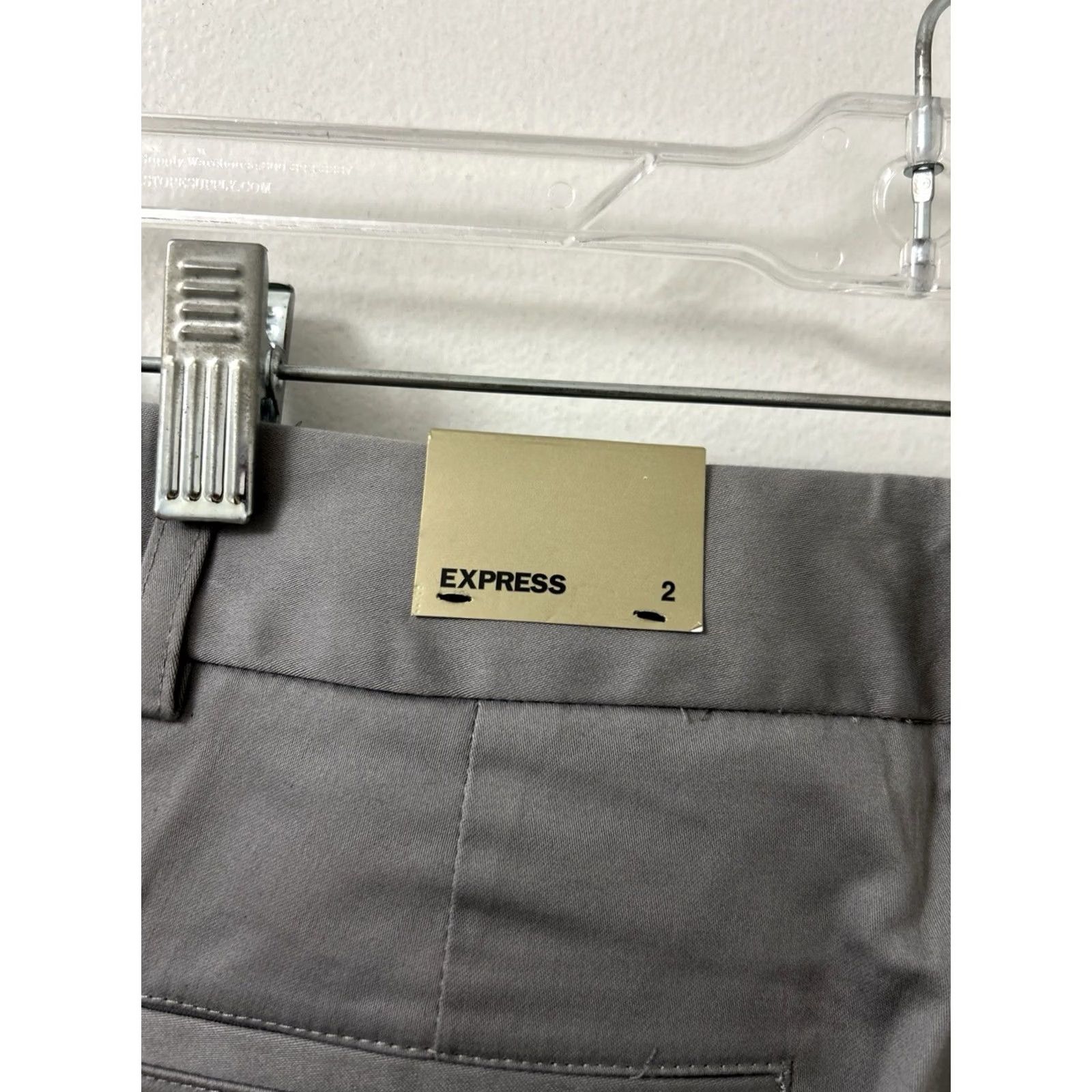 Express VINTAGE: No Express Editor Shorts Womens Size 2 Gray NWT Cotton Blend Stretch Cuffed Chino 4.5in Inseam Pockets Wool? Size 26" / US 2 / IT 38 - 4 Thumbnail