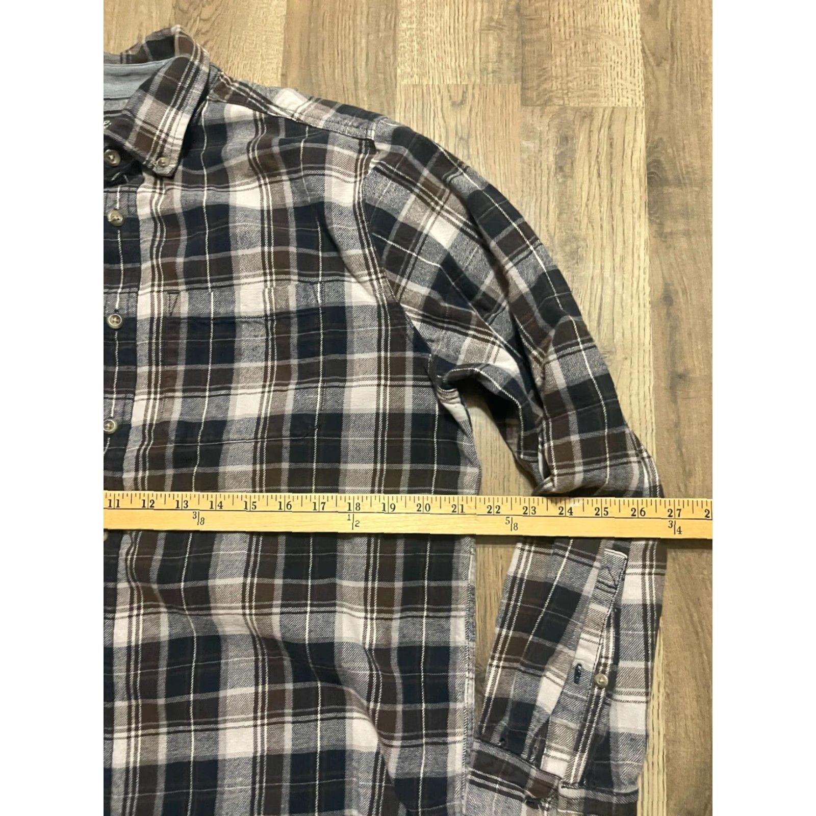 Eddie Bauer Eddie Bauer Shirt, Men’s Size Large, Plaid, Button-Down, Long Sleeve, Casual, Color Brown, Black White, Button Up, Fall Spring Summer, Regular, Mens Size US L / EU 52-54 / 3 - 6 Thumbnail