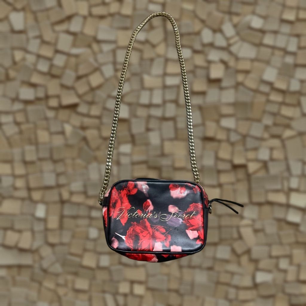 Victoria's Secret VICtoria's Secret Purse, Women's Side Purse, Red Black Gold Sling Bag Leather Black - Women's Vintage? No Size ONE SIZE - 1 Thumbnail