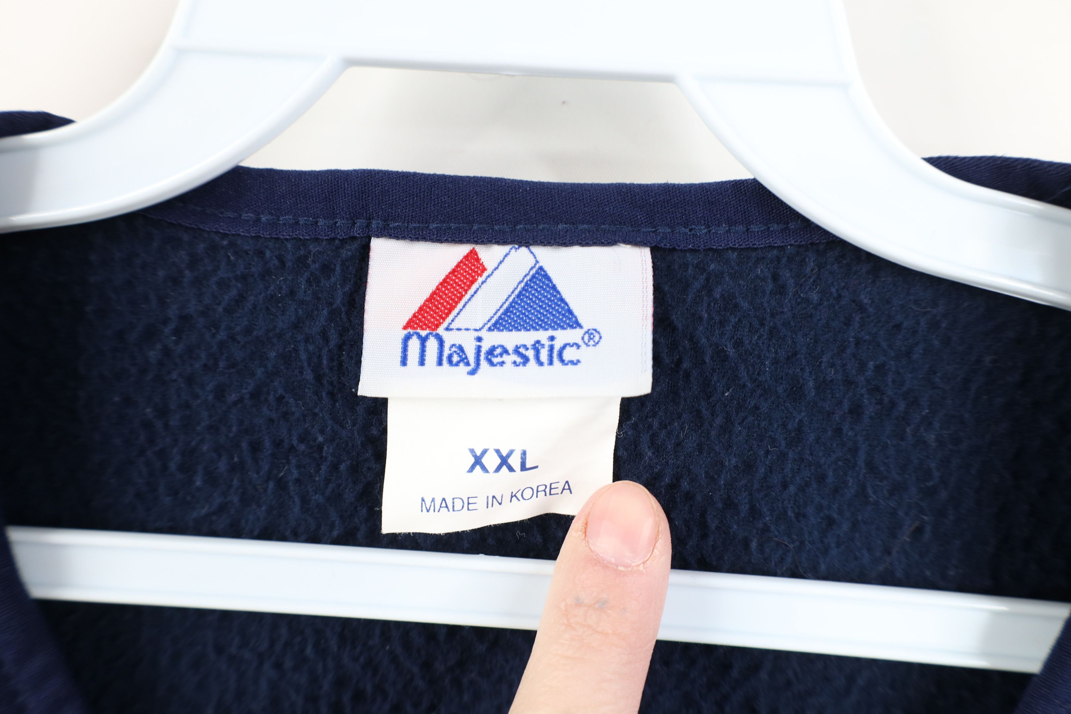 Majestic Vintage 90s Majestic Cleveland Baseball Fleece Sweater Size US XXL / EU 58 / 5 - 8 Thumbnail