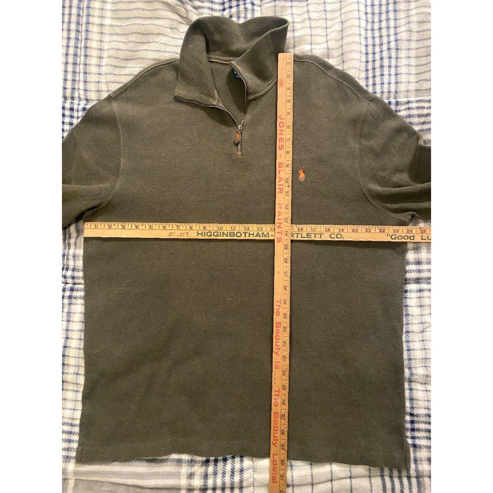 Polo Ralph Lauren VINTAGE Polo Ralph Lauren 1/4 Zip Ribbed Pullover Sweater Army Green Men’s XL Eagle Logo Zipper Knit Pullover Mens Shirt Size US XL / EU 56 / 4 - 7 Thumbnail