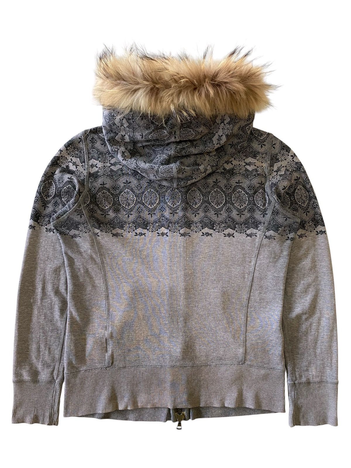 Japanese Brand Fur Luxury Hood Zip Hoodie Grey Tribal Pattern Y2K Jacket Size M / US 6-8 / IT 42-44 - 9 Thumbnail