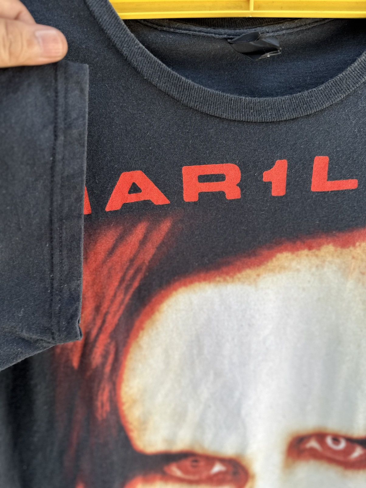 Band Tees vintage Y2K Marilyn Manson Big Face Faded Grunge Tee Size US L / EU 52-54 / 3 - 7 Thumbnail