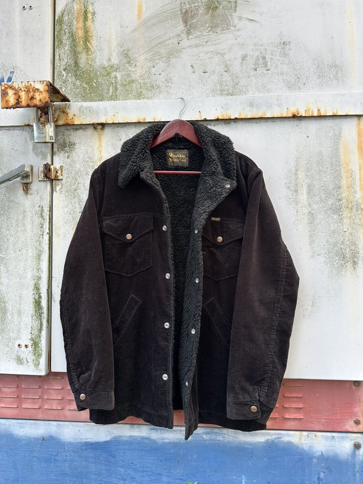 Wrangler 👹Wrangler Coat Fleece Lined Corduroy Long Jacket Size US L / EU 52-54 / 3 - 2 Thumbnail