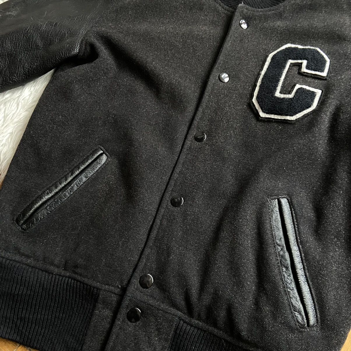 Carhartt × Carhartt Wip × Vintage 📌 Vintage Rare Carhartt Bandit Leather Varsity Jacket Size US S / EU 44-46 / 1 - 18 Thumbnail