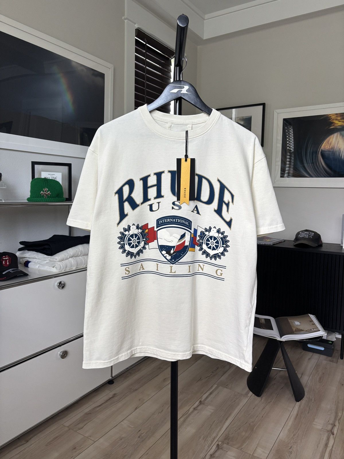 RHUDE | USA SAILING RACING SPONSOR LOGO TEE