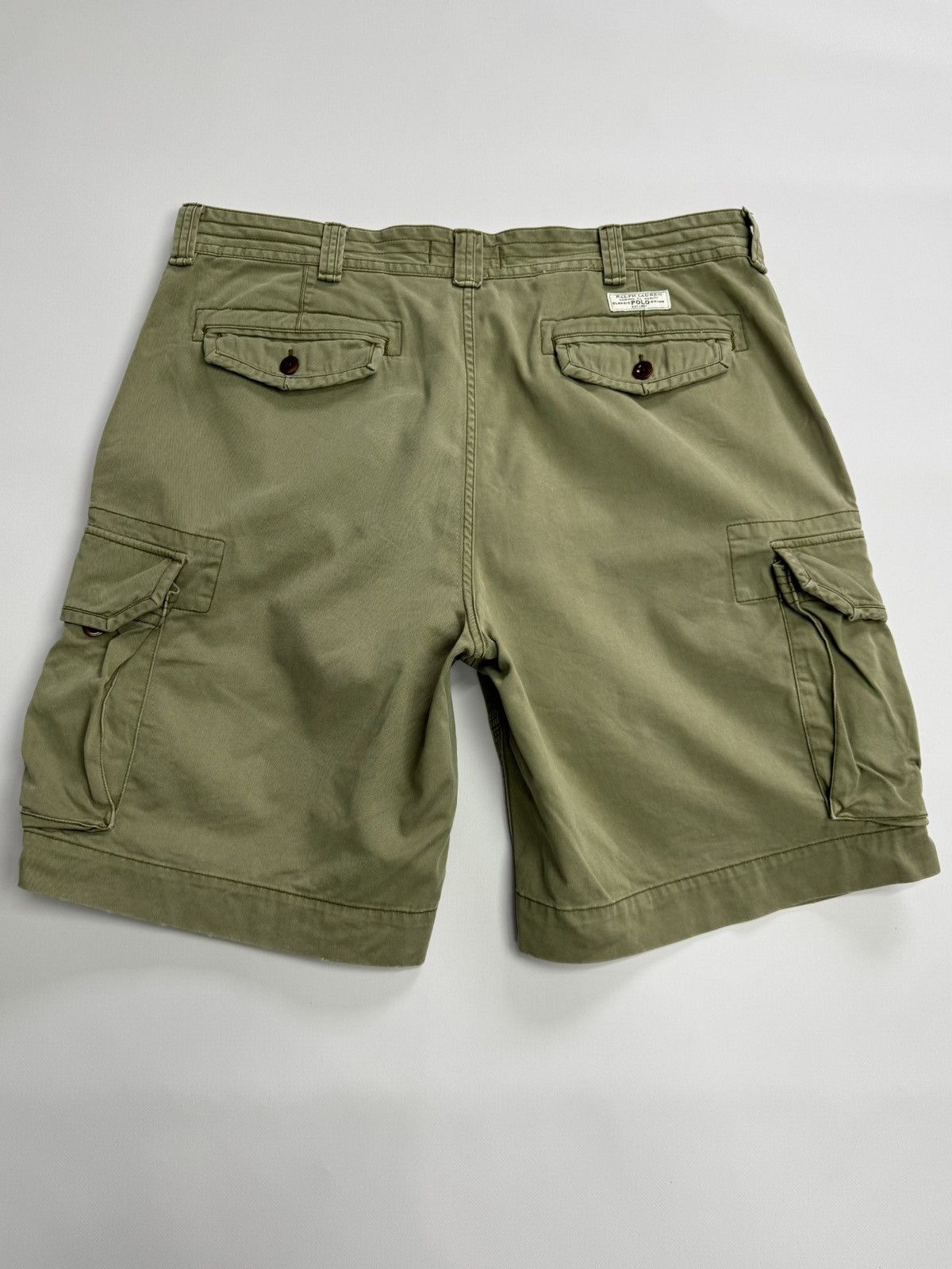 Polo Ralph Lauren Vintage Polo Ralph Lauren Military Cargo Shorts Olive Y2K Size US 36 / EU 52 - 8 Thumbnail
