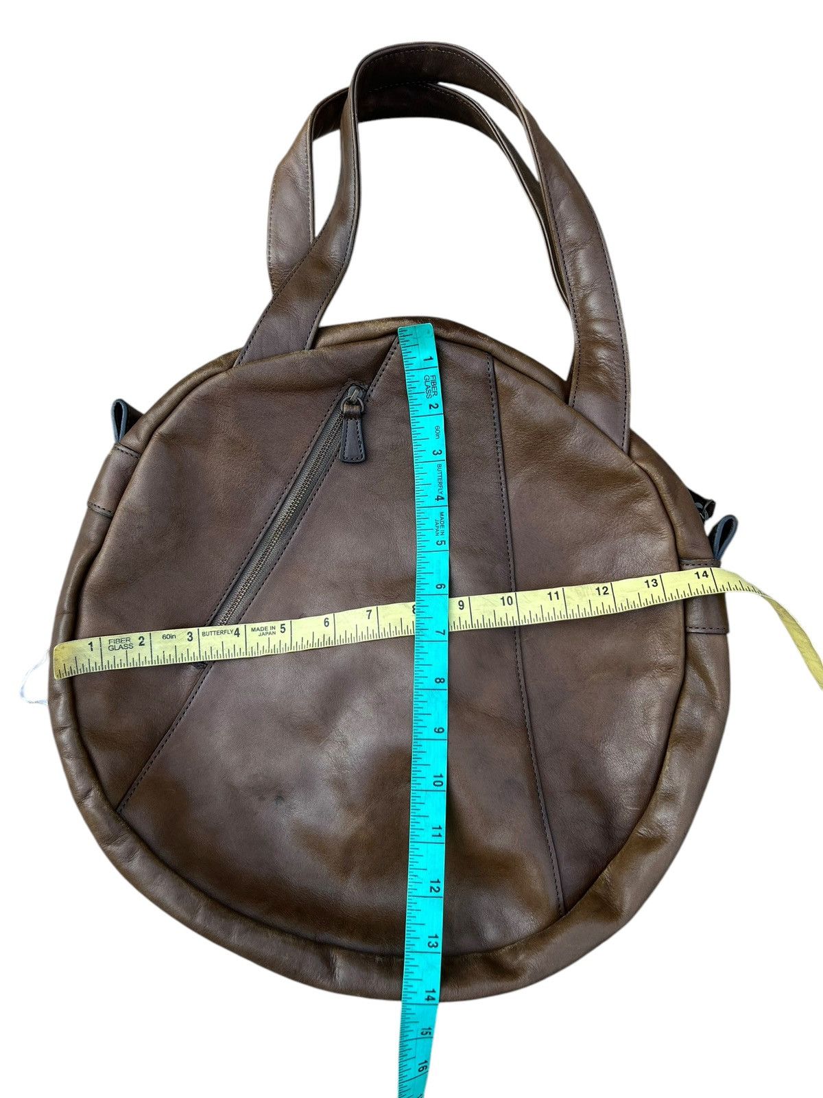 Leather Vintage B. Stuff Japan Distress Patina Leather Round Bag Size ONE SIZE - 25 Thumbnail
