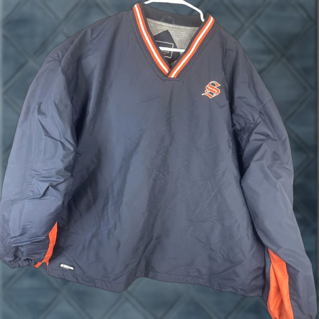 Holloway Holloway Windbreaker Jacket Mens 3XL Blue S Logo V Neck Pullover Lined School Size US XXL / EU 58 / 5 - 1 Thumbnail