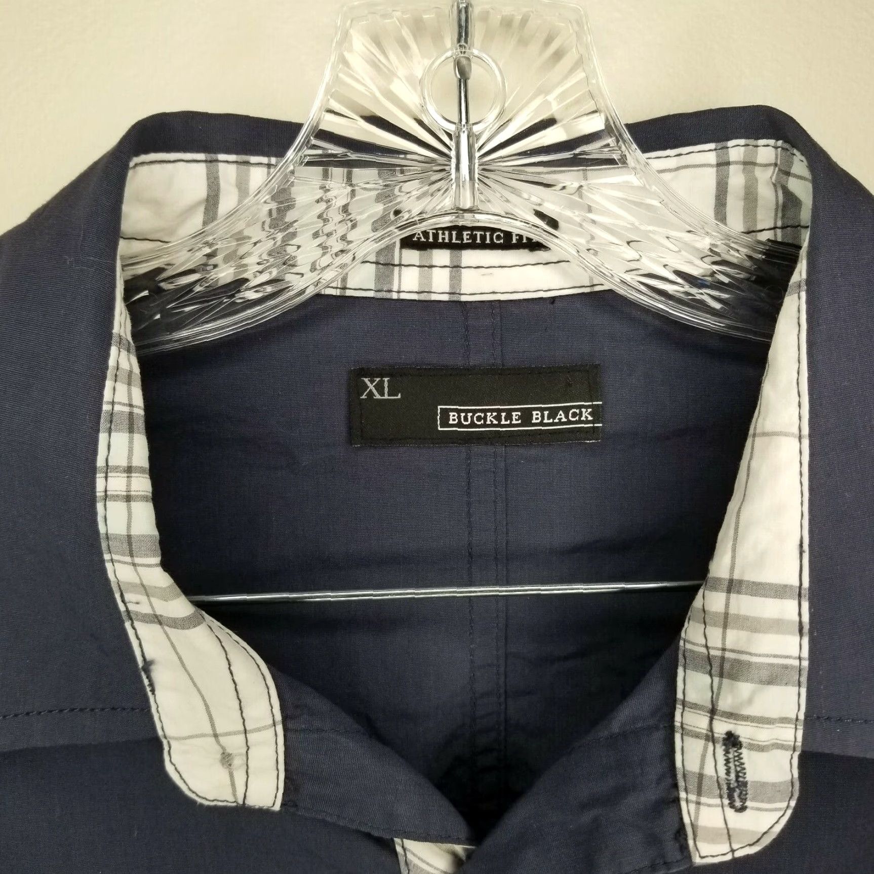 Buckle Black Buckle Black Mens Athletic Fit Button Up Blue Long Sleeve Size XL Mens Size US XL / EU 56 / 4 - 3 Thumbnail