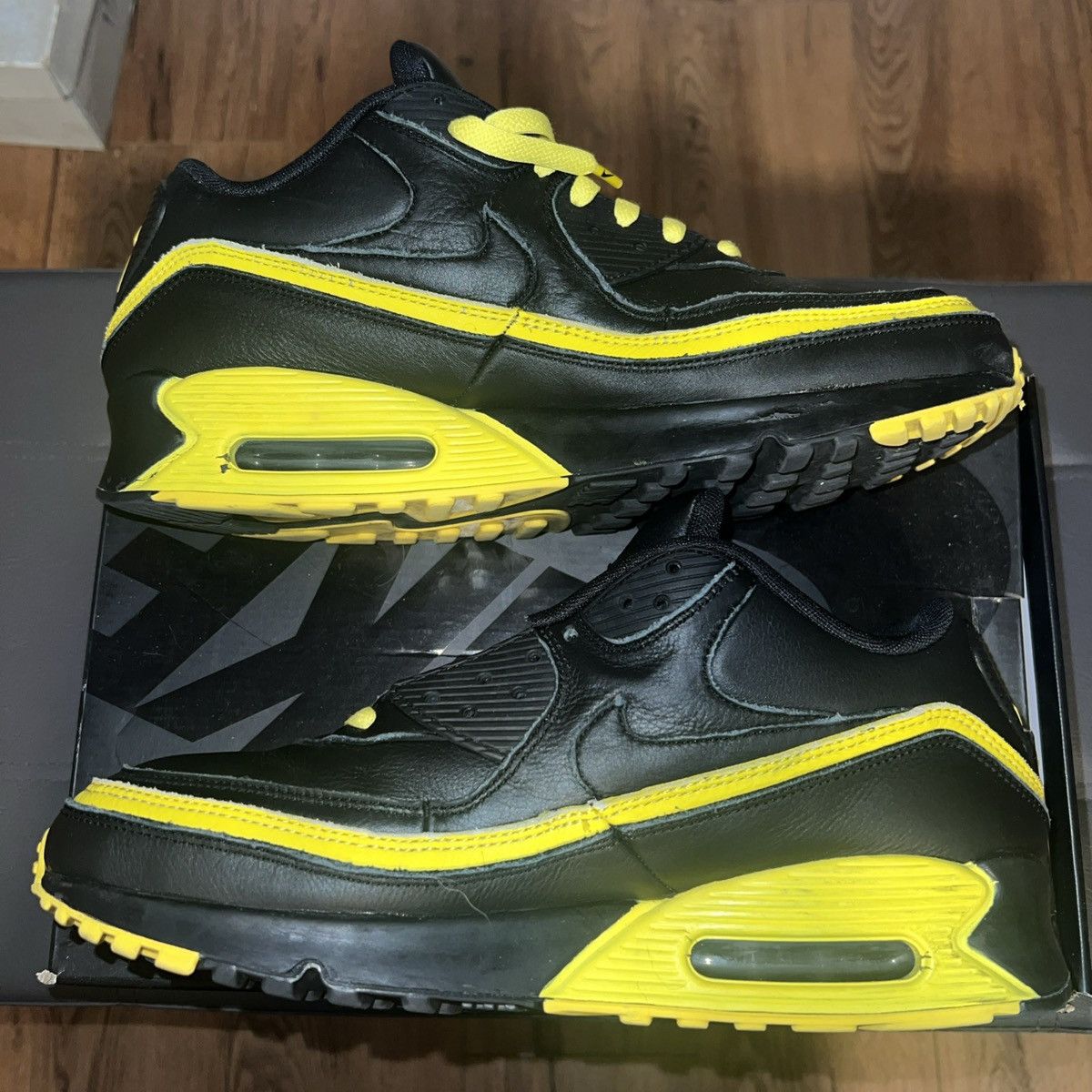 Nike × Undefeated Nike Air Max ‘90 x Undefeated | Black Opti-Yellow 2019 Size US 12 / EU 45 - 4 Thumbnail