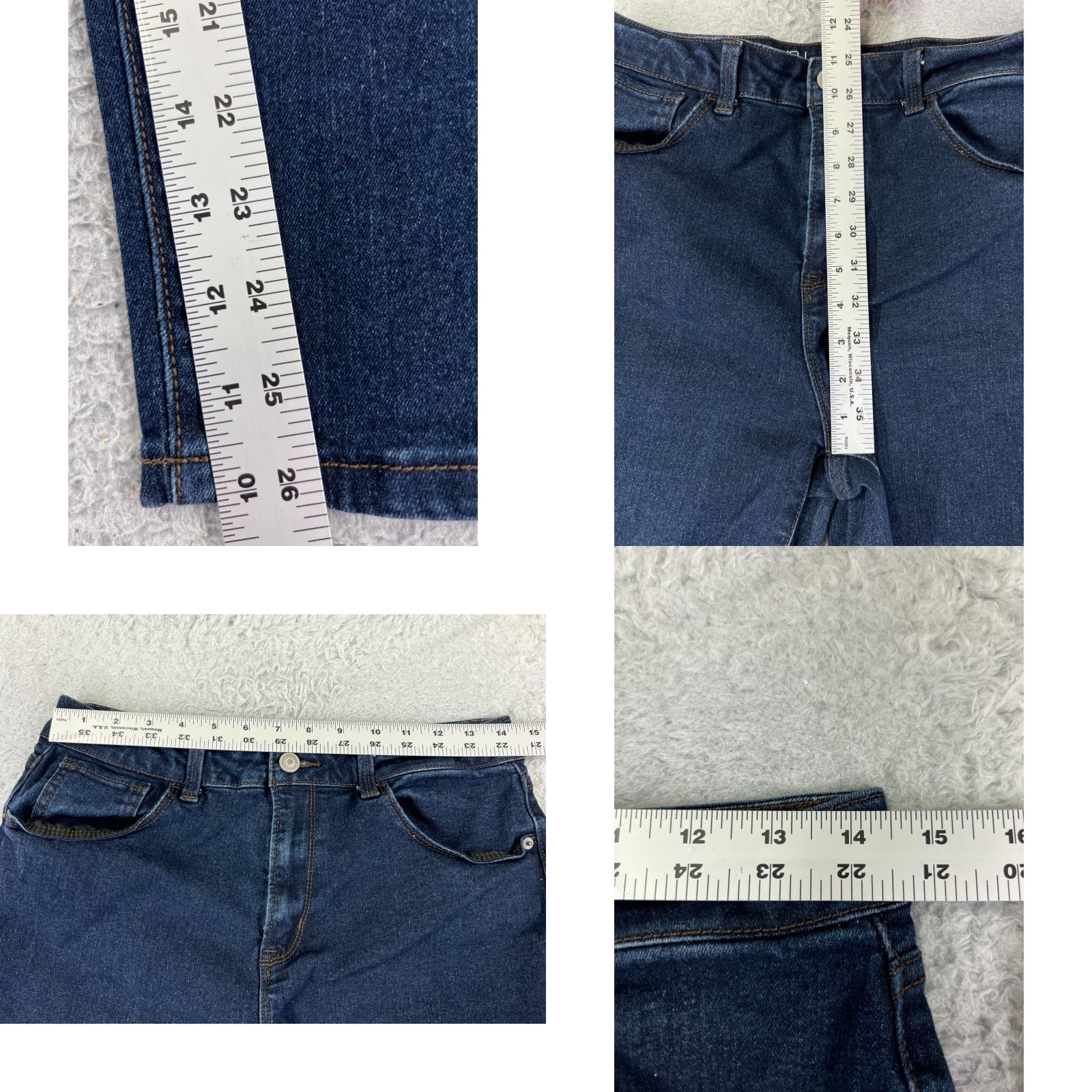 Vintage No Boundaries Jeans Womens 13 Blue Denim Skinny High Rise Cotton Blend Regular 5-Pocket Distressed Comfortable Pockets Solid Classic USA 90s? Size 34" / US 12 / IT 48 - 8 Thumbnail