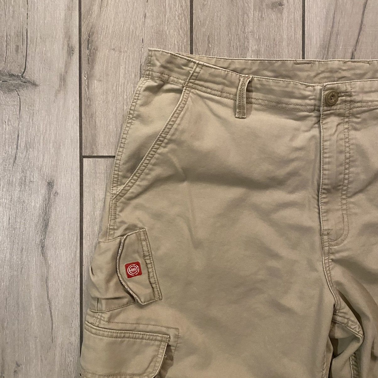 Element × JNCO × Southpole Vintage Y2K Earth Tone Tan Element Baggy Cargo Shorts 38 Size US 38 / EU 54 - 15 Thumbnail