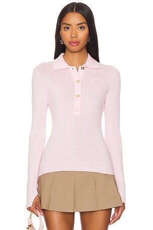 Ganni GANNI Pink Button Placket Polo Size M / US 6-8 / IT 42-44 - 1 Thumbnail