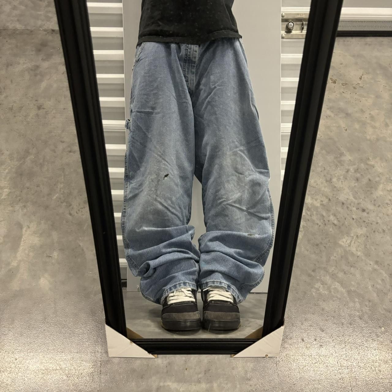 Japanese Brand × Vintage Crazy Vintage Y2K/2000s Baggy Carpenter Skater Workwear Denim Jeans! Size US 38 / EU 54 - 1 Thumbnail