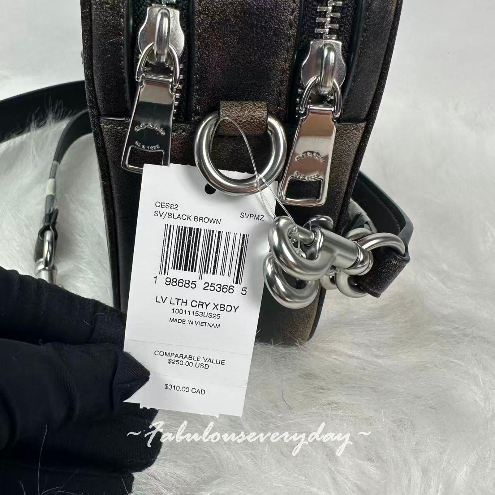 Coach Coach Carey Crossbody Bag Loved Leather Silver/Black Brown Size ONE SIZE - 5 Thumbnail