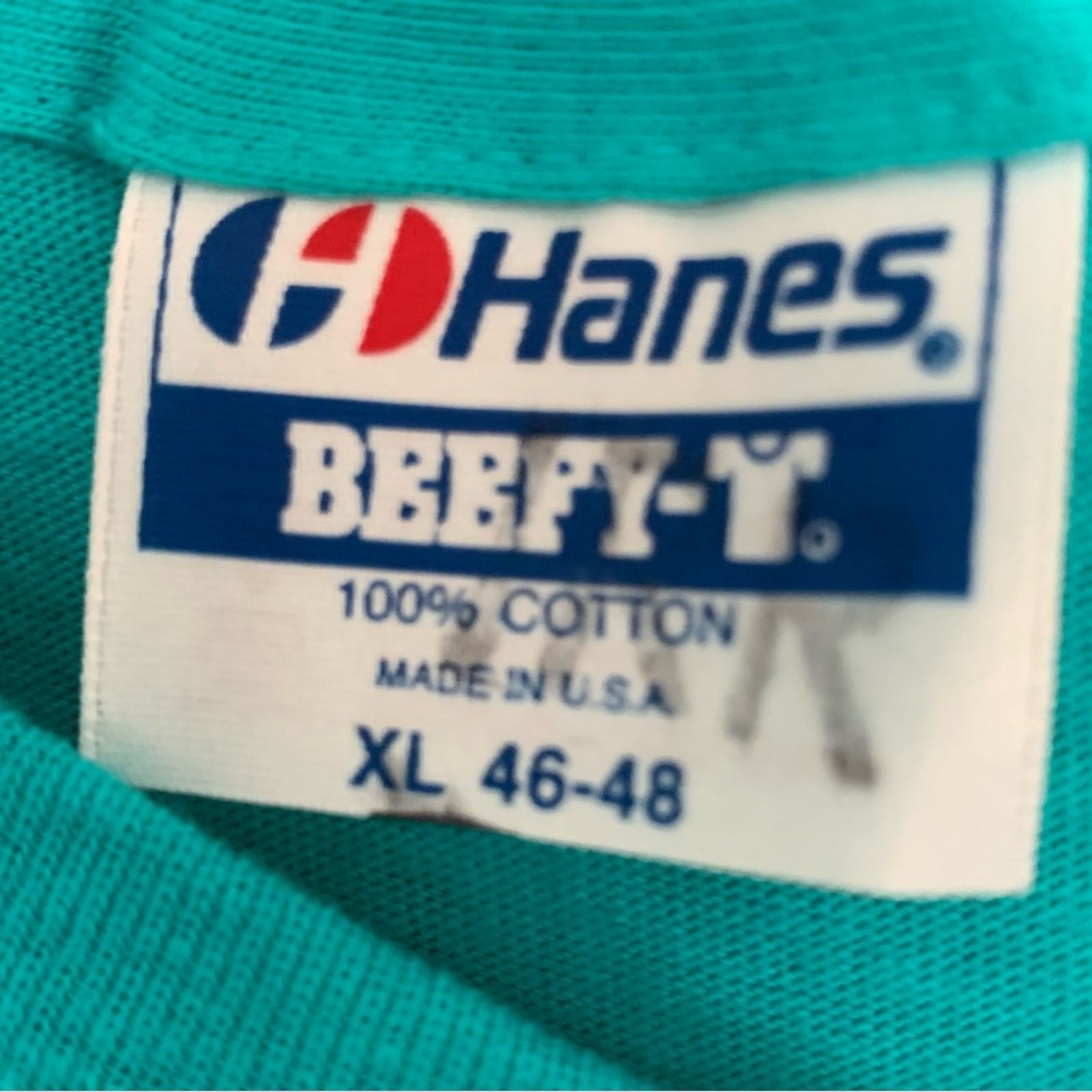 Hanes MENS VINTAGE 80S SINGLE STITCH PARADISE CLUB PUFF PRINT TEE Size US XL / EU 56 / 4 - 4 Thumbnail