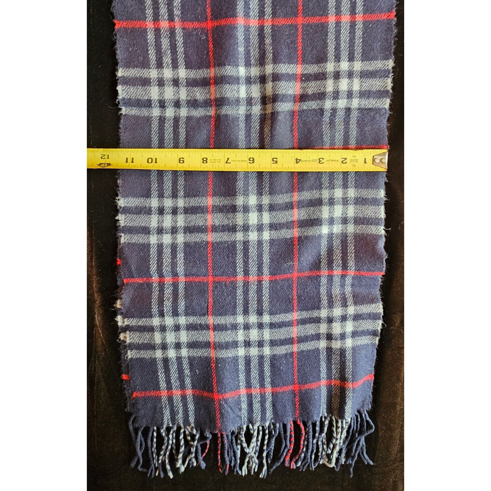Burberry BURBERRYs of London 100% Lambswool Blue & Red Scarf Size ONE SIZE - 5 Thumbnail