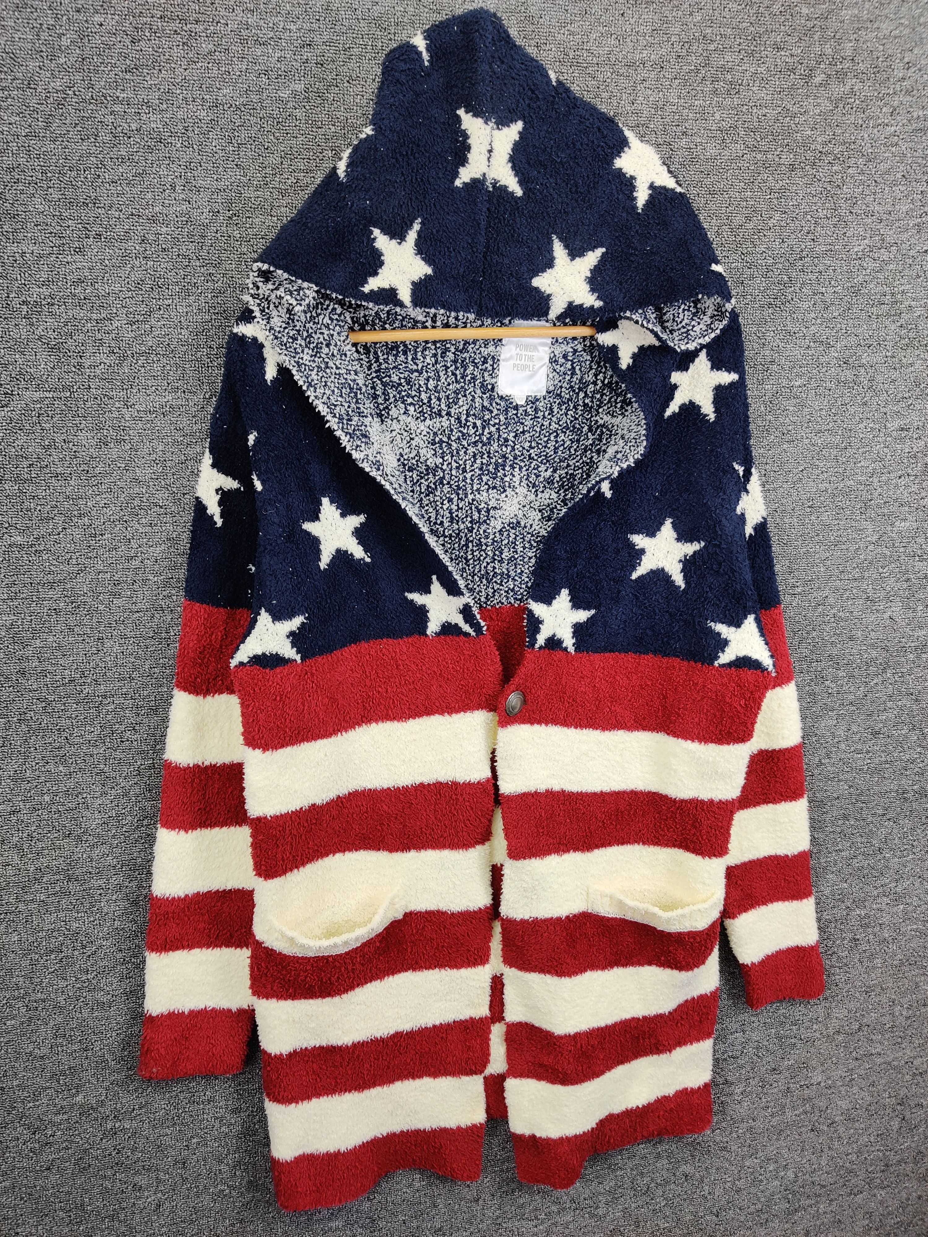 Japanese Brand Power Of The People USA Flag Cardigan Button Ups Size US M / EU 48-50 / 2 - 5 Thumbnail
