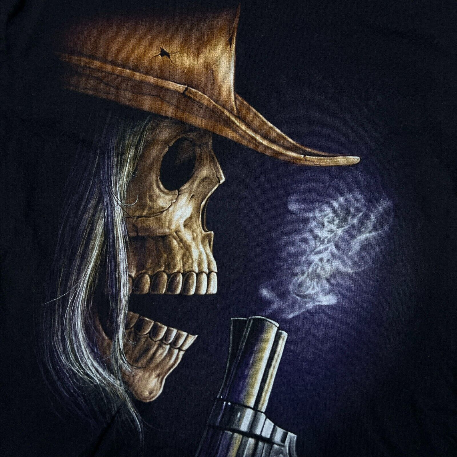 Vintage Vintage Skull Cowboy T Shirt Large Double Sided Graphic Tee Size US L / EU 52-54 / 3 - 2 Thumbnail