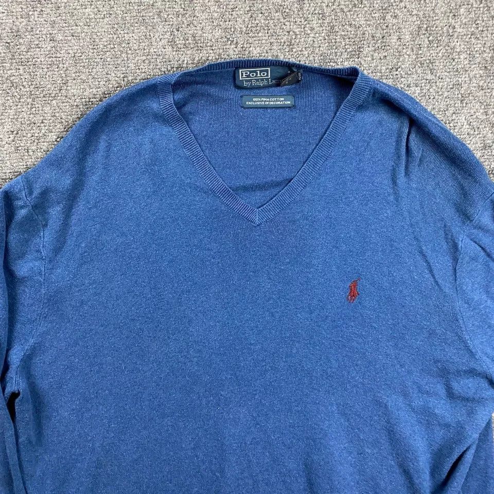 Polo Ralph Lauren Vintage Polo Ralph Lauren Sweater XXL V-Neck Pima Cotton Size US XXL / EU 58 / 5 - 2 Thumbnail