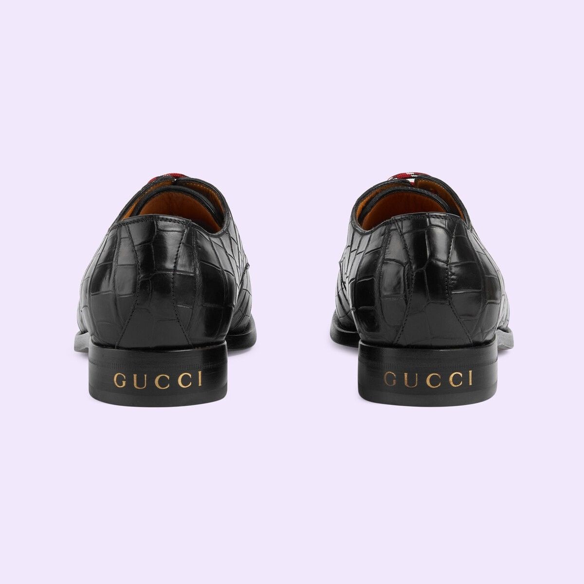 Gucci oc11z1025 Crocodile Lace-up Formal Shoes in Black Size US 8.5 / EU 41-42 - 4 Thumbnail
