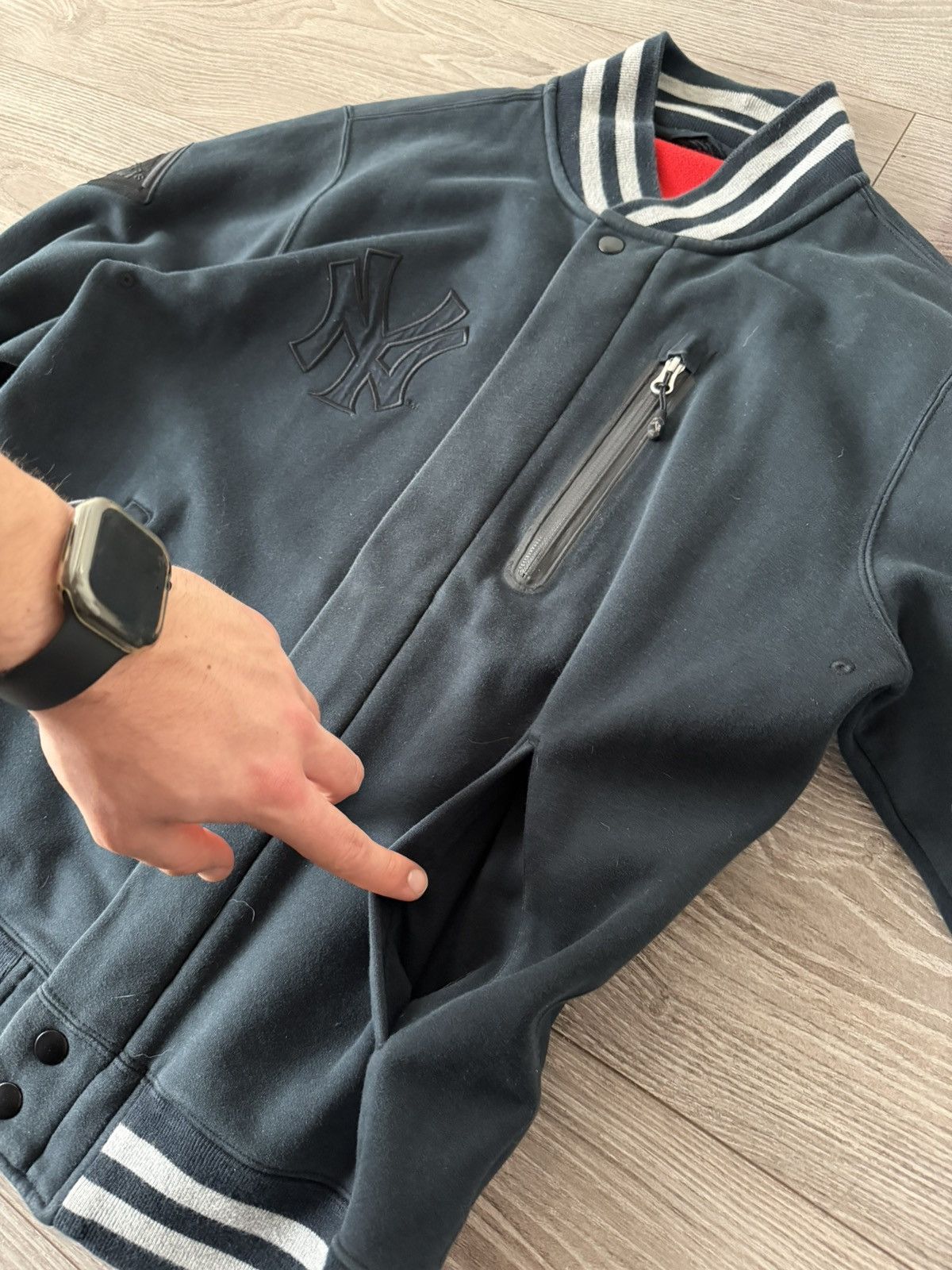 Nike Rare Nike x New York Yankees Embroidered Big Logo Bomber JKT Size US M / EU 48-50 / 2 - 14 Thumbnail