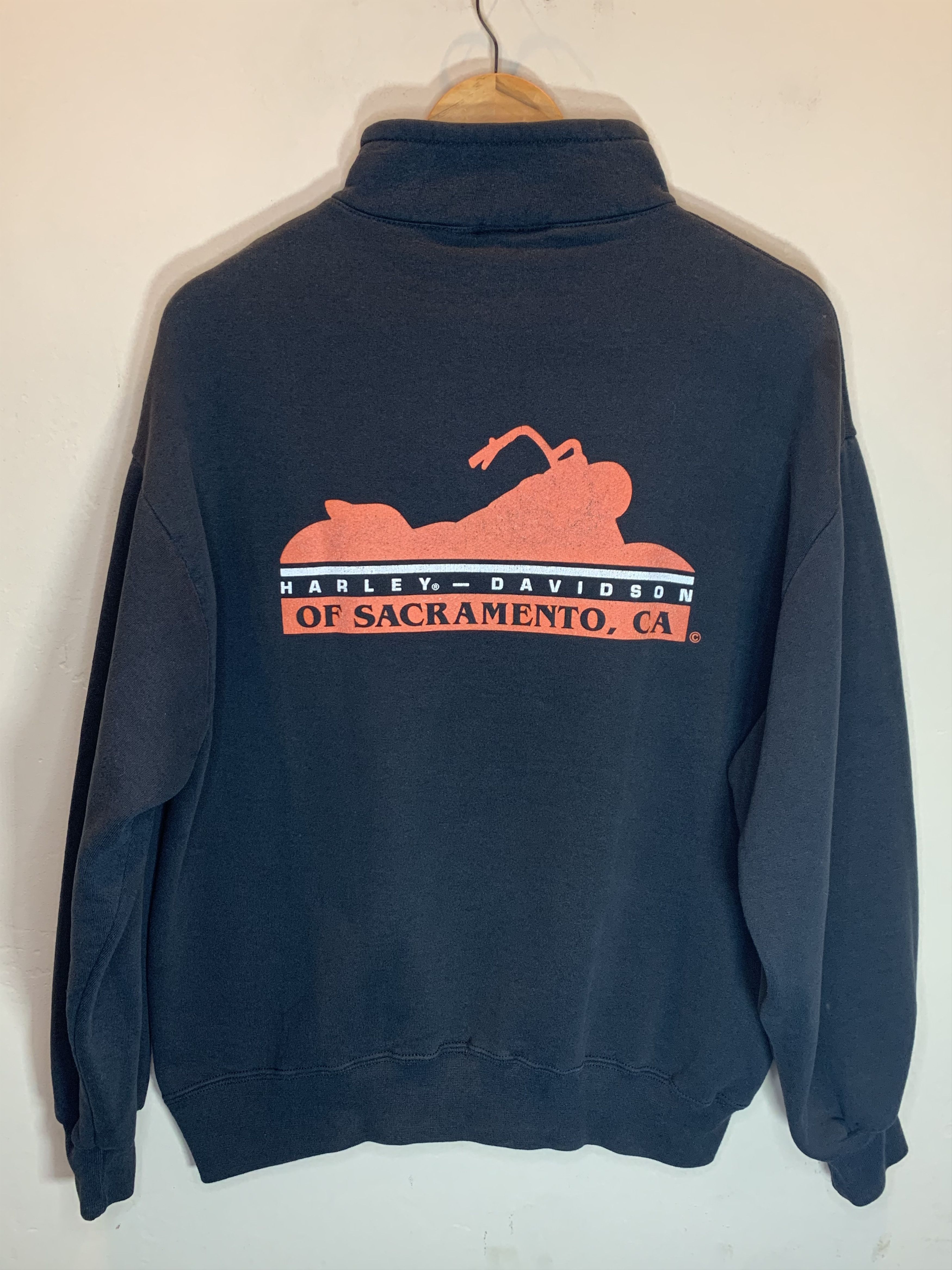 Harley Davidson RARE Vintage 90s Harley Davidson Moto Quarter Zip Sweatshirt Size US L / EU 52-54 / 3 - 2 Thumbnail