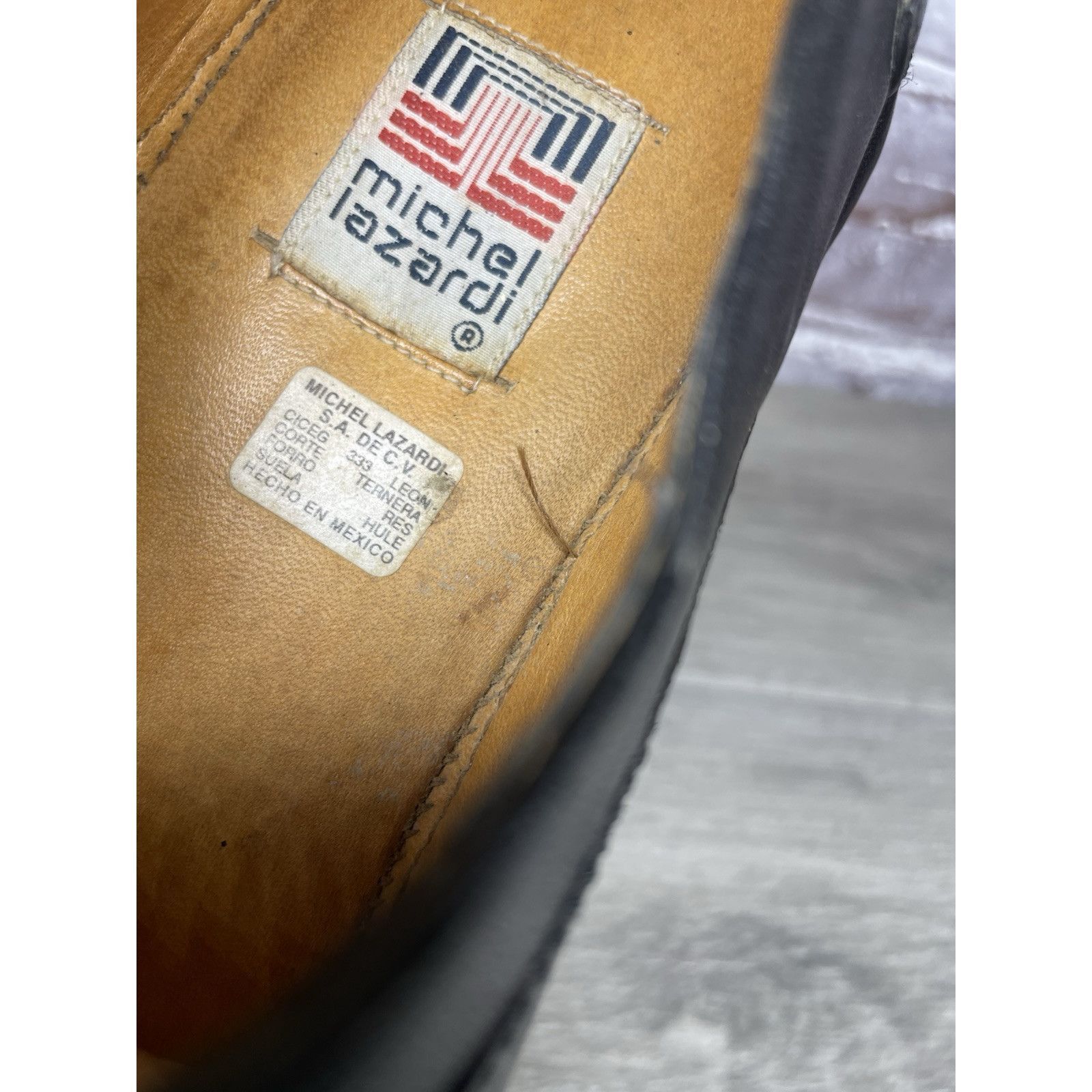 Other Michel Lazardi Black Leather Cap Toe Oxfords Lace Shoes Men Size US 11.5 / EU 44-45 - 10 Thumbnail