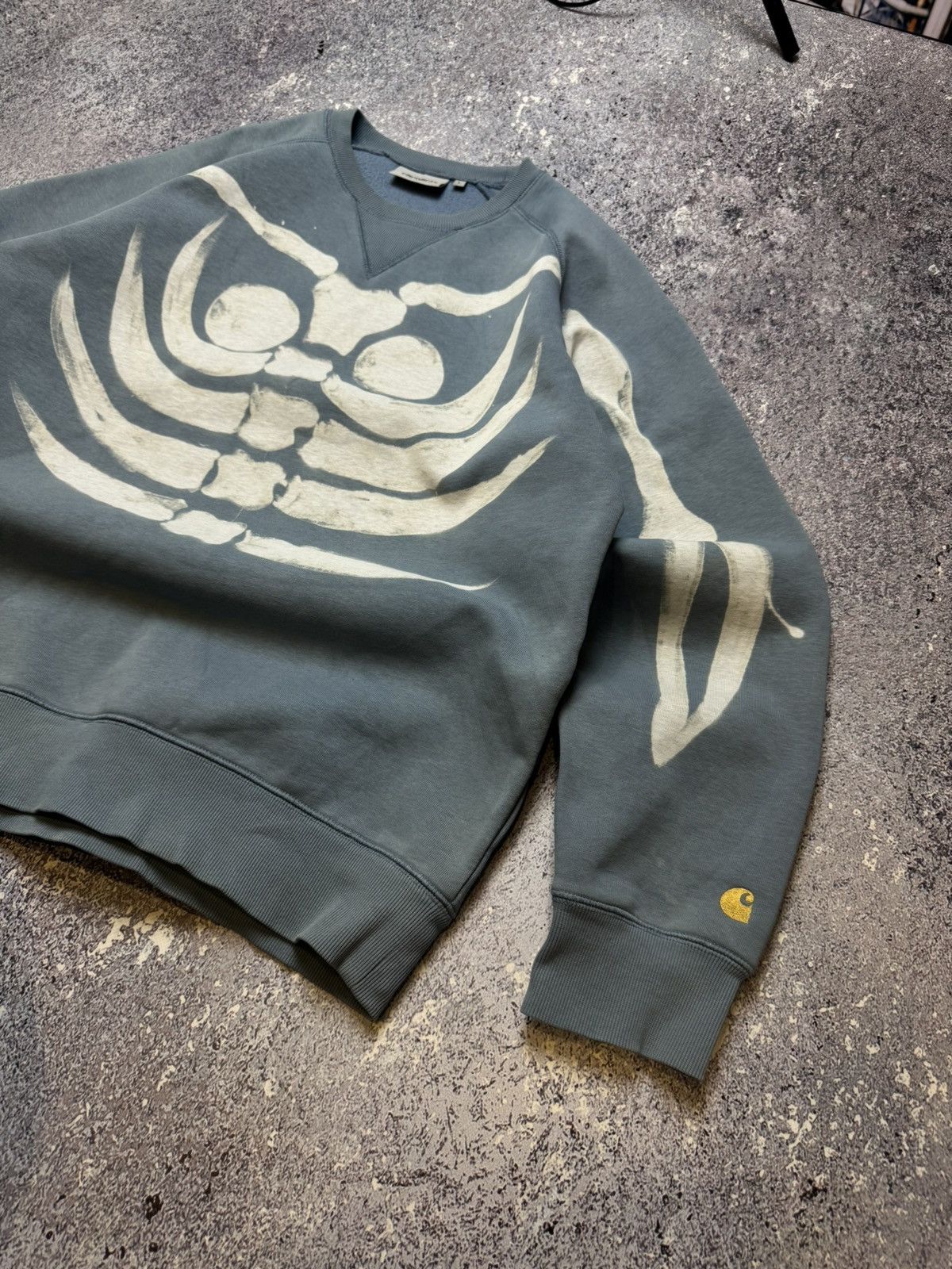 Carhartt CRAZY CUSTOM SKELETON CARHARTT CHASE SWEAT SWEATSHIRT Size US L / EU 52-54 / 3 - 4 Thumbnail