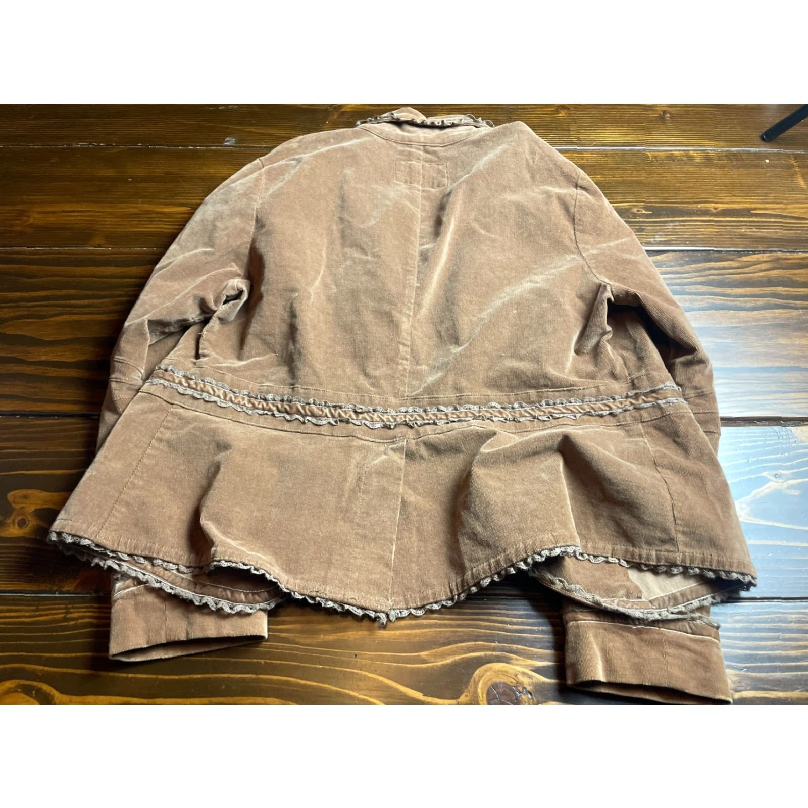 Vintage SEVERIA Jacket Womens Blazer, Corduroy, Brown, Open, 14/16, Mid-Length, Regular, Casual, Fall Winter Spring Summer, 14, N/A Size XL / US 12-14 / IT 48-50 - 2 Thumbnail