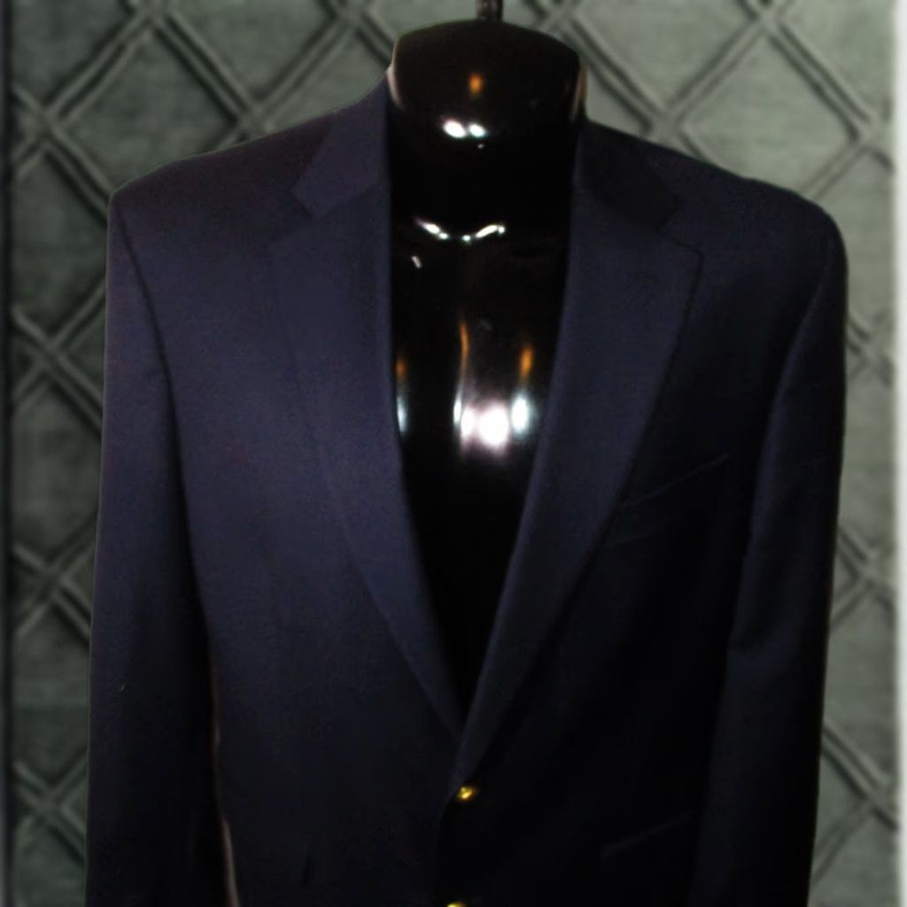 Ralph Lauren Lauren Ralph Lauren Blue Wool Blazer Suit Jacket Men 44 Long Two-Button Gold Button Classic Fit Long Sleeve 100% Wool Blazer Jacket Mens Clothing SL Size 44R - 1 Thumbnail