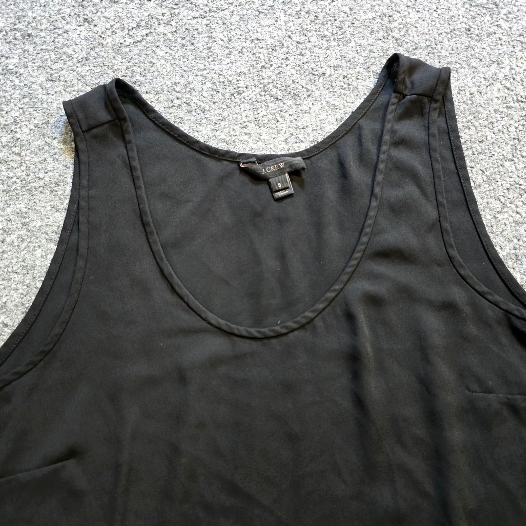 Layer 8 J Crew Tank Women's Size 8 Black Cami Shell Base Layer Sheer Camisole Top Casual Partys Career Capsule Dress Size M / US 6-8 / IT 42-44 - 2 Thumbnail