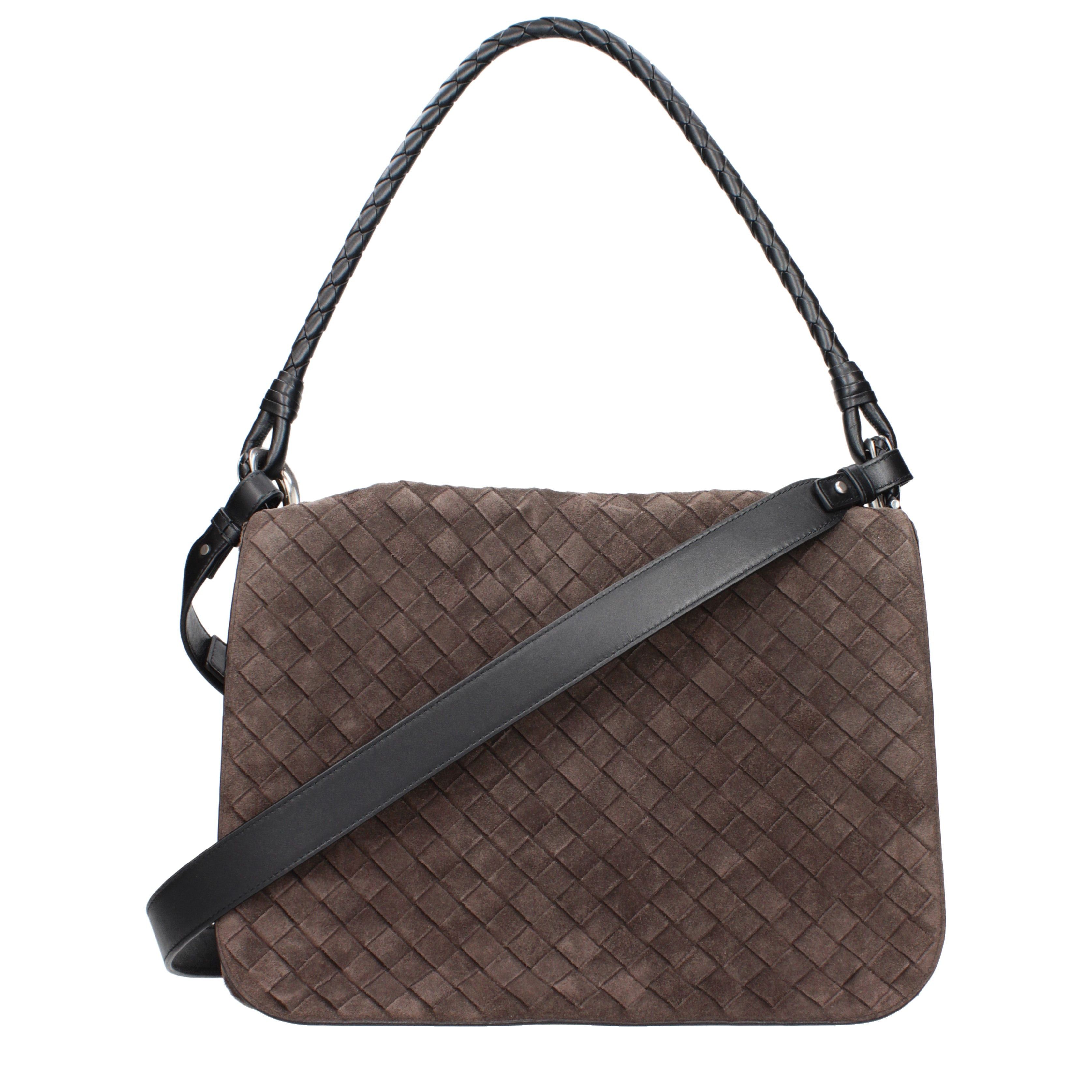 Bottega Veneta Bottega Veneta Shoulder Bags Men Suede Brown/Dark Chocolate Size ONE SIZE - 1 Thumbnail