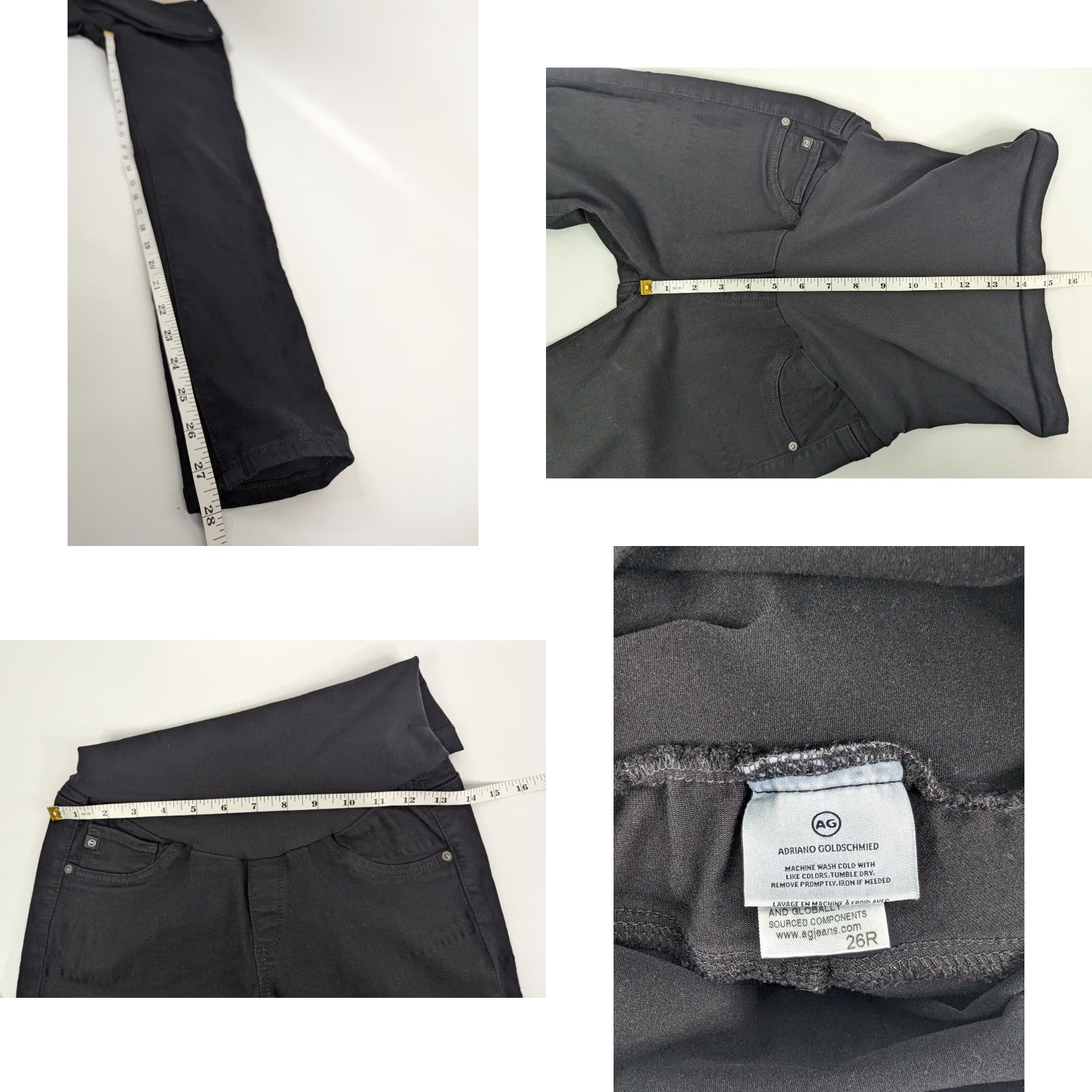 Vintage AG Adriano Goldschmied Womens Maternity Stretch Skinny Jeans Black 26 Pants Womens XS? Size 26" / US 2 / IT 38 - 8 Thumbnail