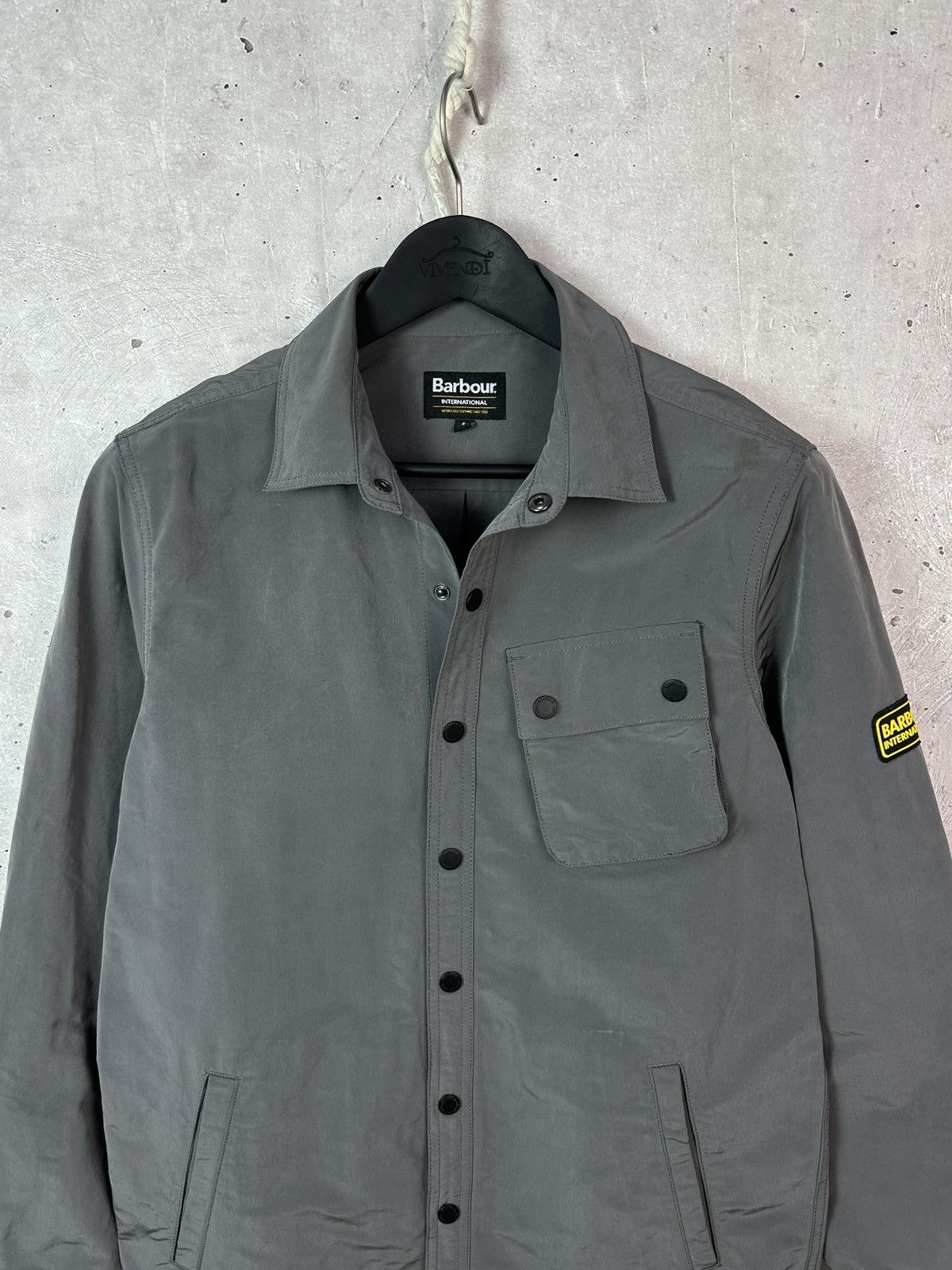 Barbour Barbour International Nylon Shimmer Overshirt Grey Jacket Size US S / EU 44-46 / 1 - 2 Thumbnail