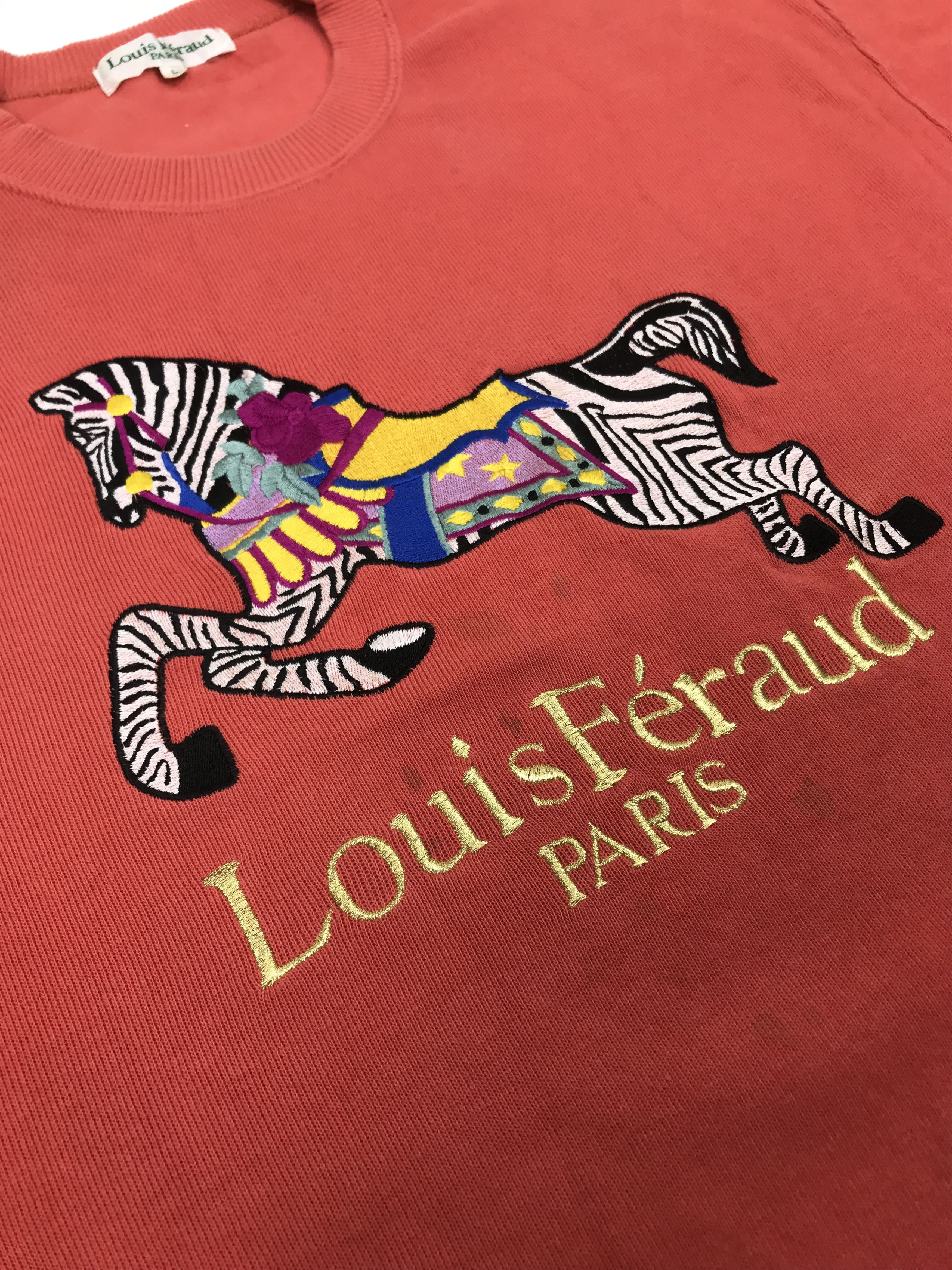 Louis Feraud Vintage Louis Feraud Paris Embroidered Zebra Art Sweatshirt Size US L / EU 52-54 / 3 - 7 Thumbnail