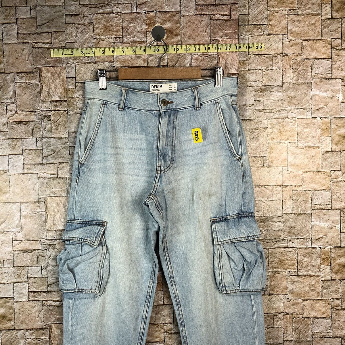 Faded Glory Bershka Blue Cargo Multipocket Joggers Pants #A1173 Size US 28 / EU 44 - 2 Thumbnail
