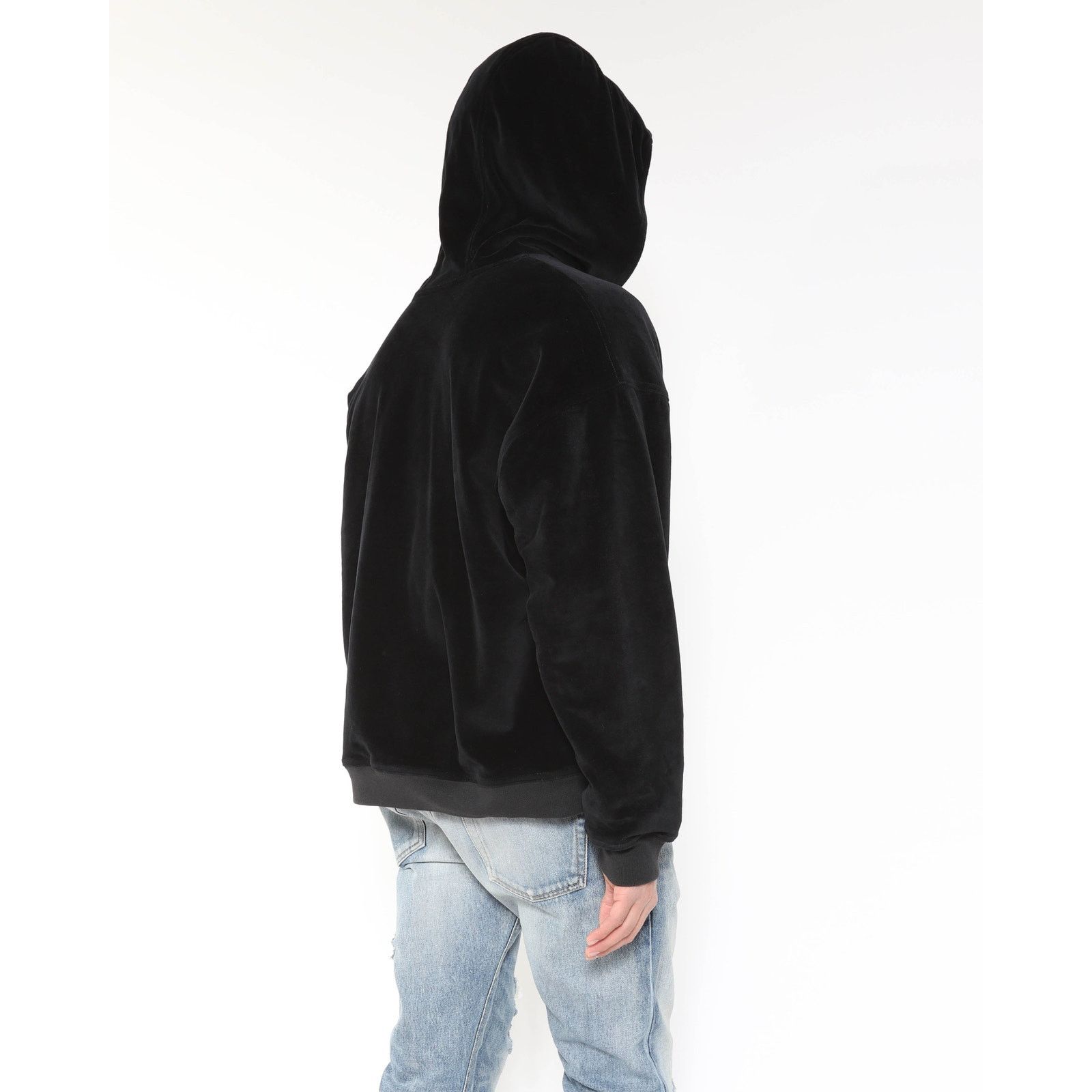 Haider Ackermann FW15 Oversized Double Layer Hoodie in Black Velvet Size US XS / EU 42 / 0 - 4 Thumbnail