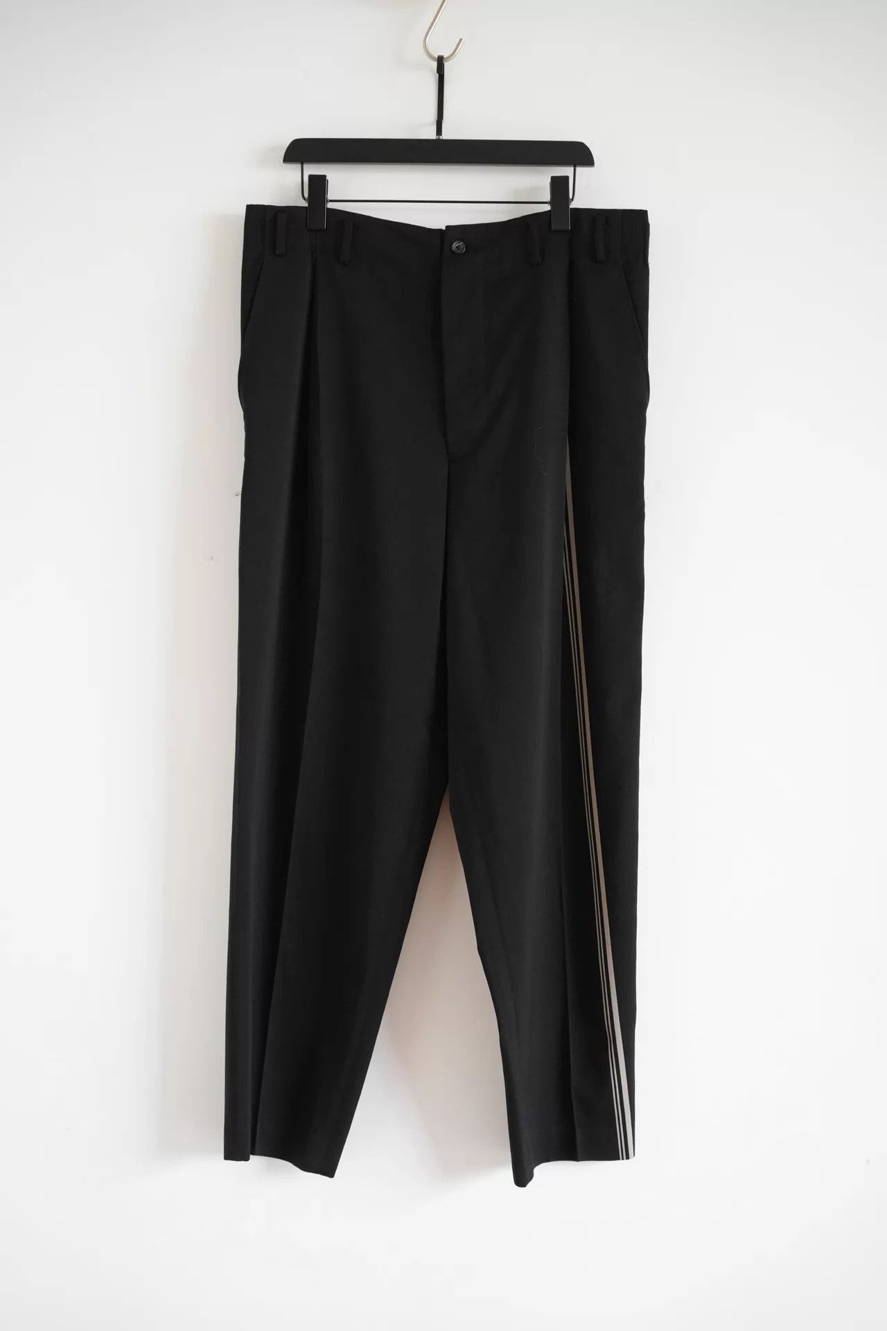 Yohji Yamamoto Black Casual Pants with Side Stripe Detail Size US 30 / EU 46 - 1 Thumbnail