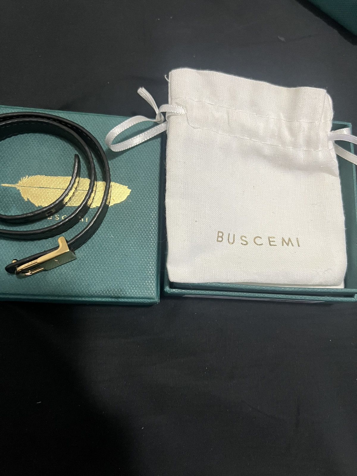 Buscemi Buscemi Leather Gold Lock Bracelet Size ONE SIZE - 2 Thumbnail